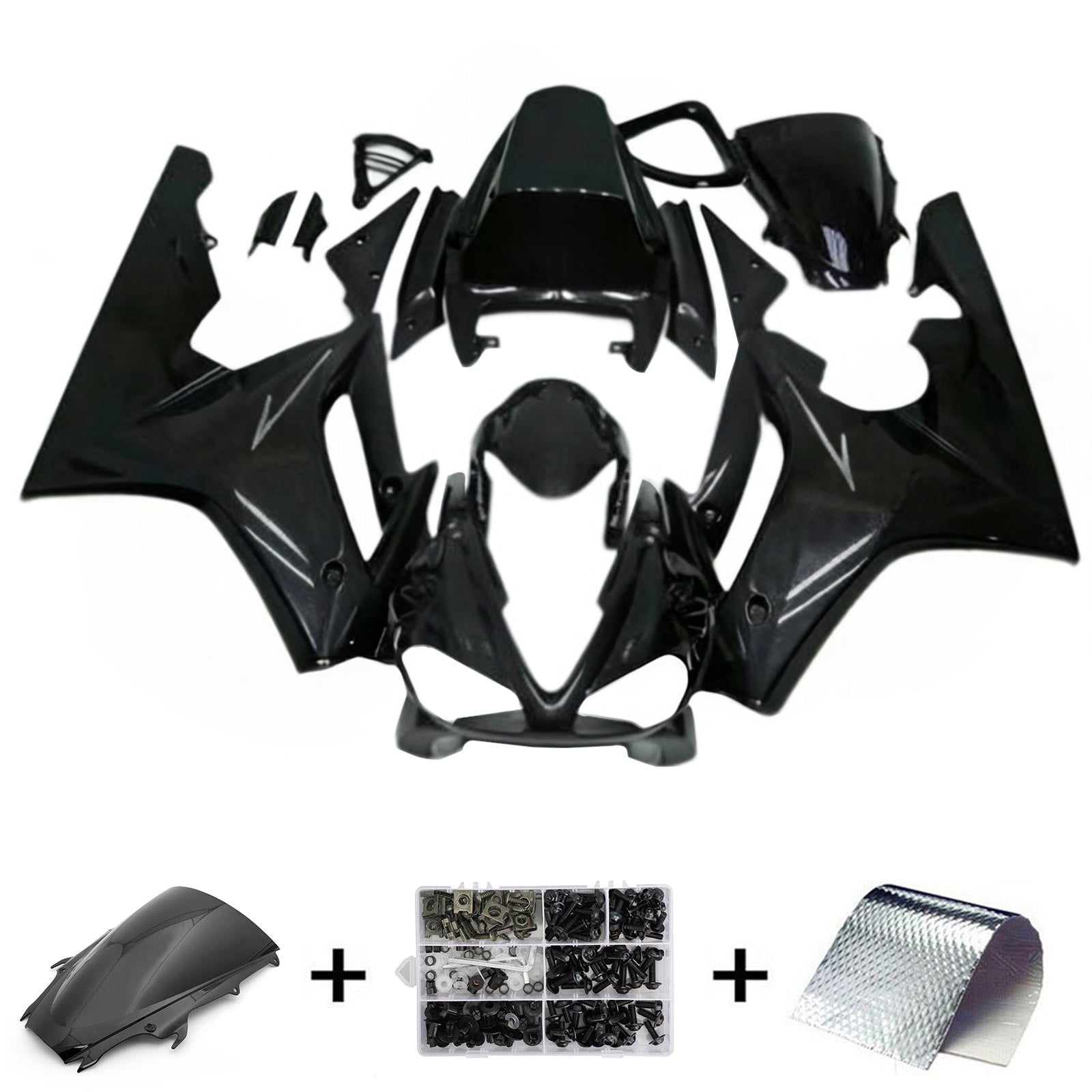 Amotopart 2009-2012 Triumph Daytona 675 Black Style1 Fairing Kit