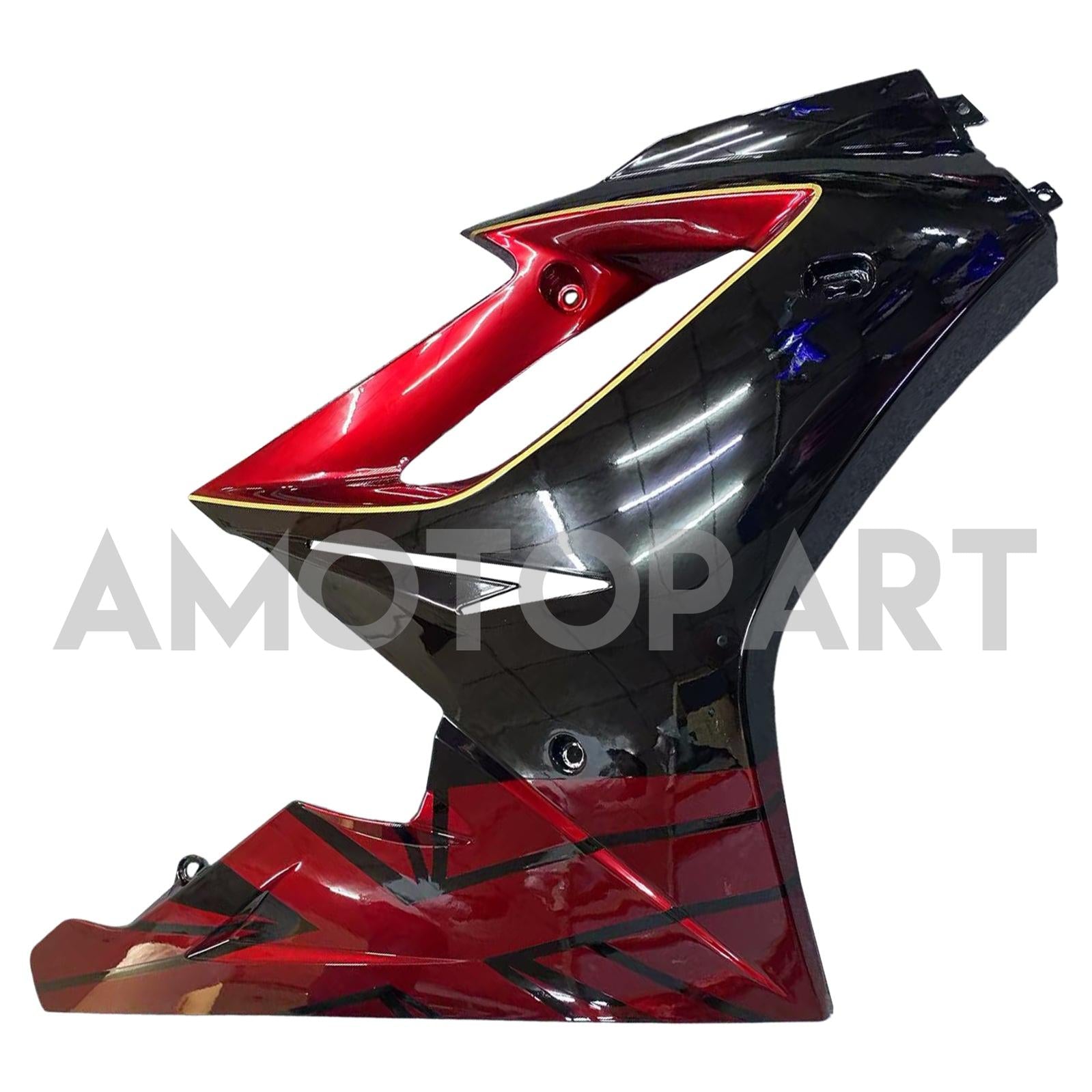 Amotopart 2009-2012 Triumph Daytona 675 Kit de carénage noir rouge noir brillant