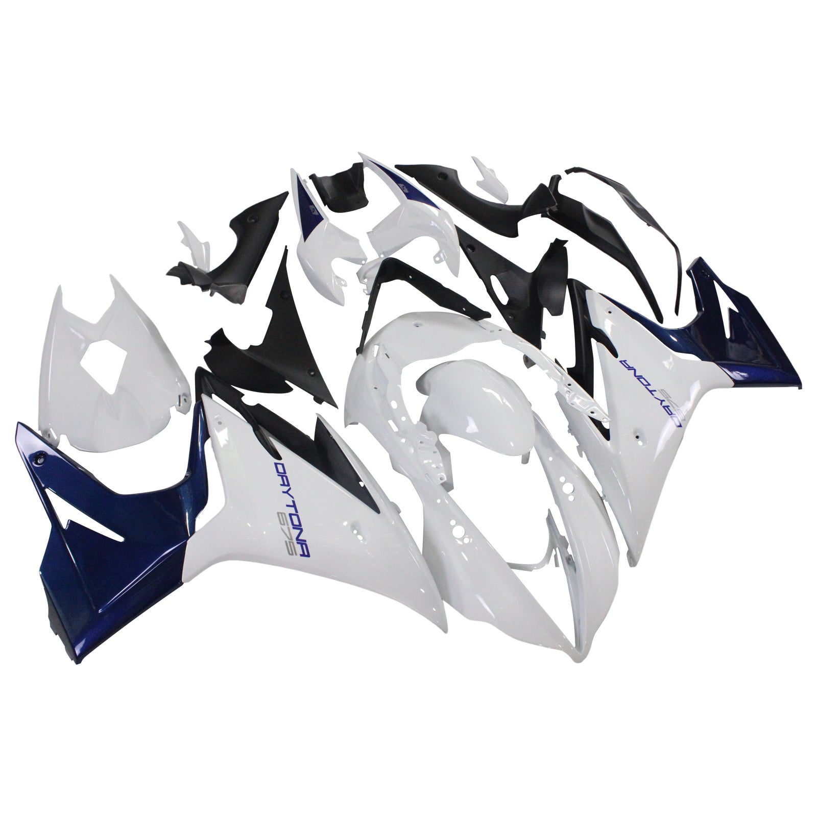 Amotopart Triumph 2013-2017 Daytona 675 White With Blue Fairing Kit