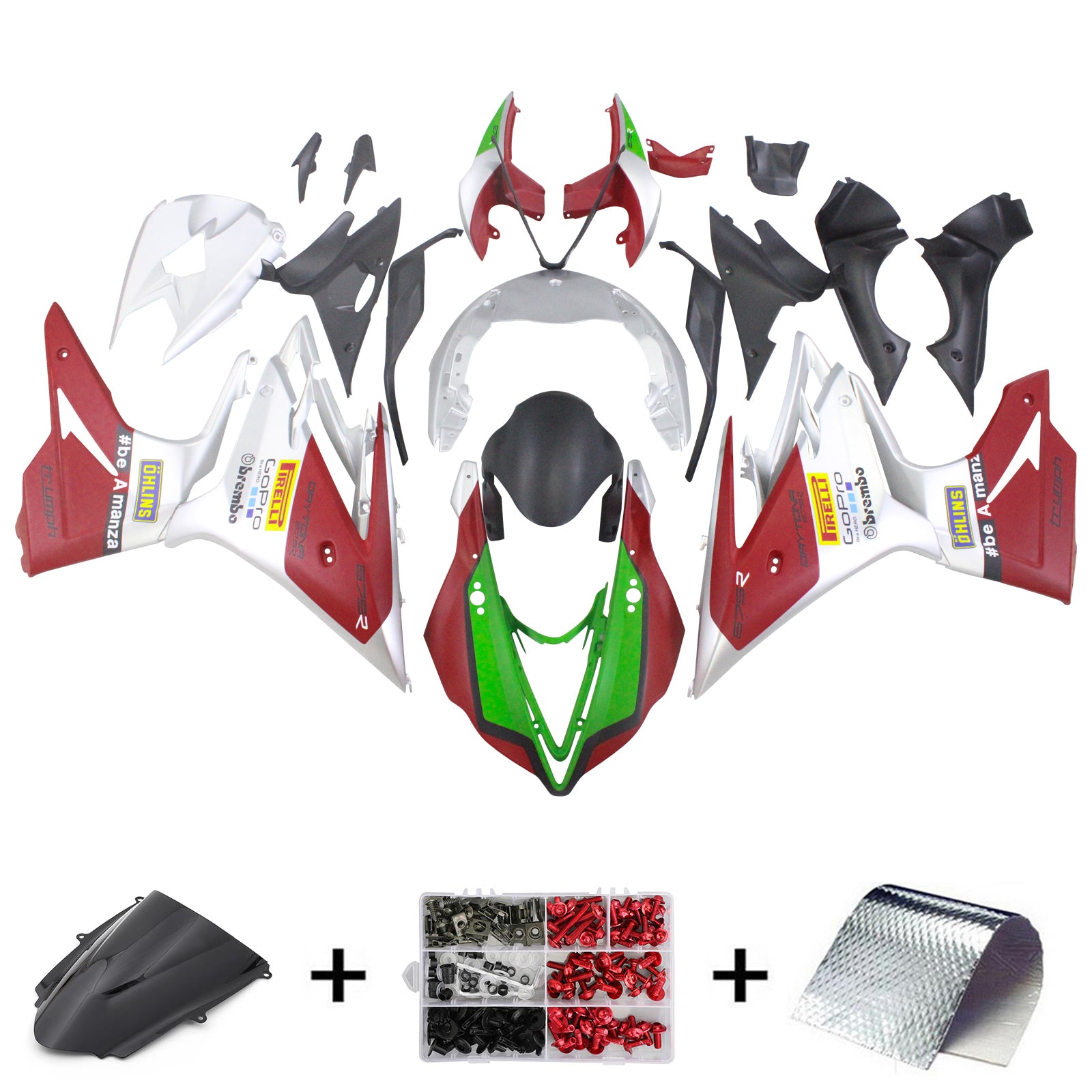 Amotopart Triumph Daytona 675 2013-2017 Red&White Style4 Fairing Kit