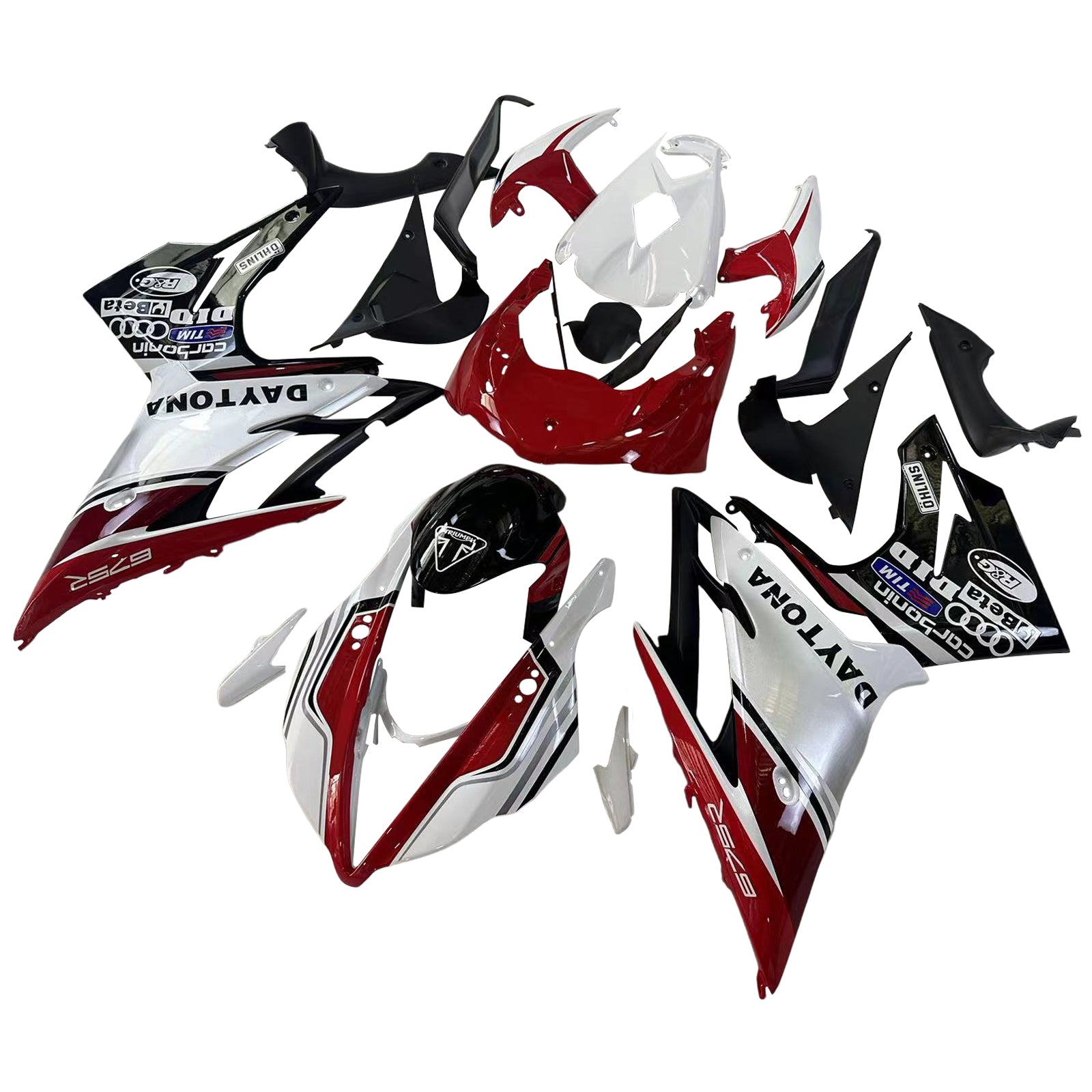 Amotopart Triumph Daytona 675 2013-2017 Red&White Style2 Fairing Kit