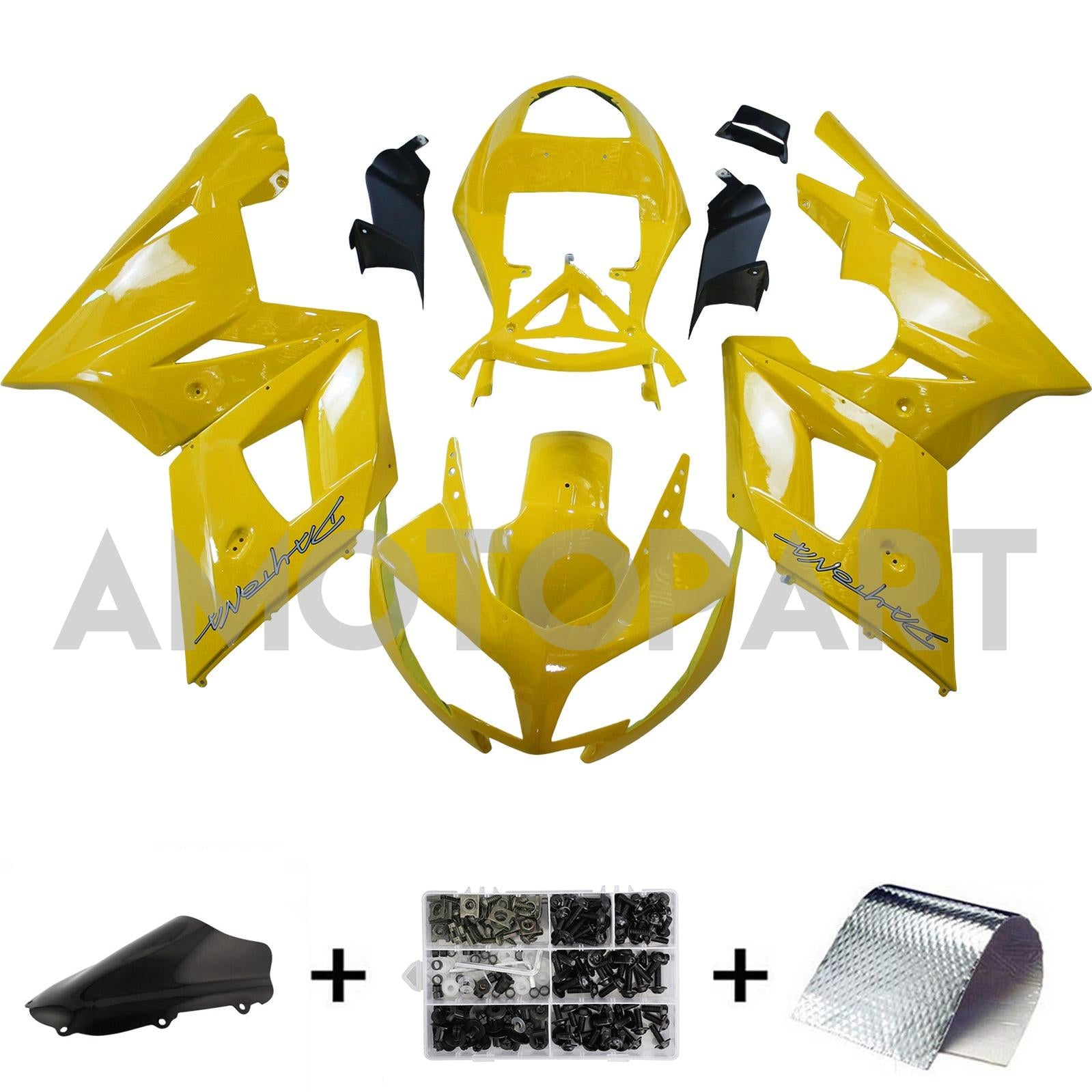 Amotopart Triumph 2002-2005 Daytona 600/650 Yellow Fairing Kit