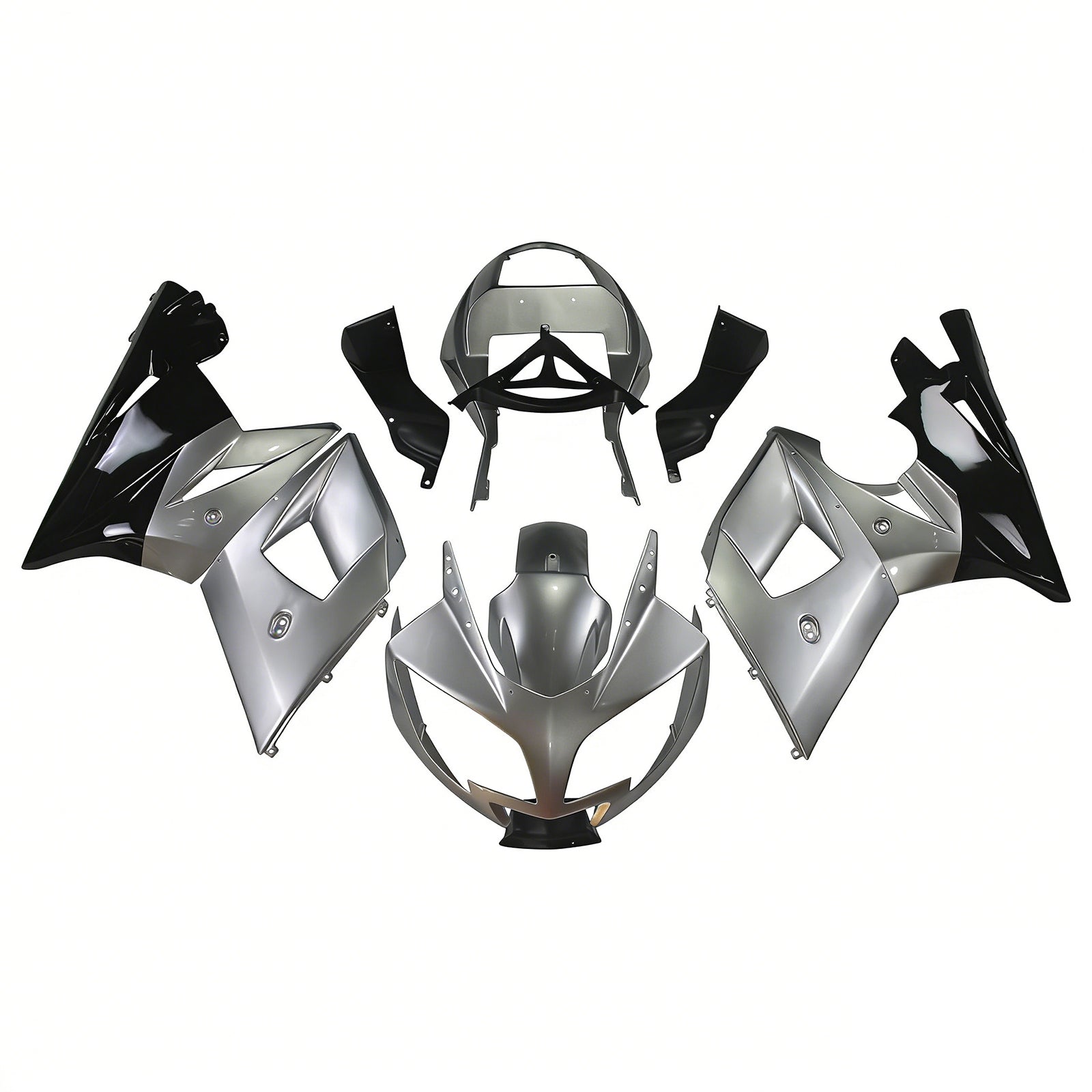 Amotopart Triumph 2002-2005 Daytona 600/650 Sliver&Black Fairing Kit