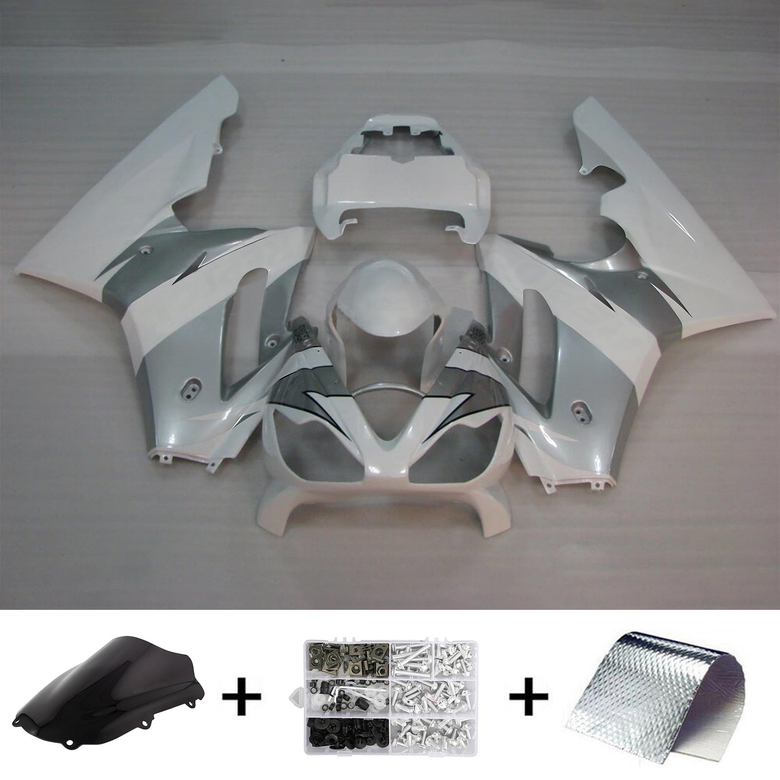 Amotopart Triumph 2002-2005 Daytona 600/650 White Repjol Fairing Kit