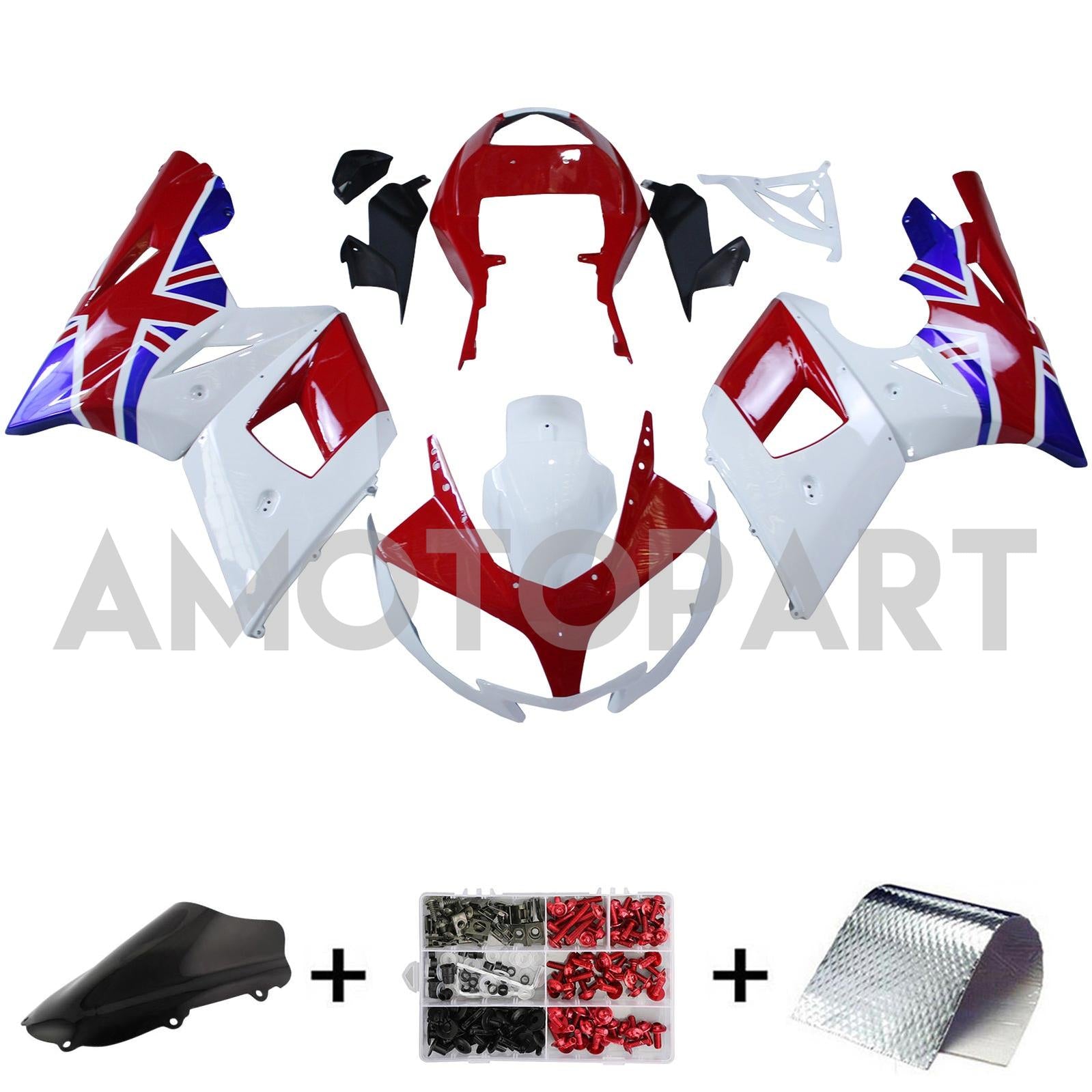 Amotopart 2002-2005 Triumph Daytona 600 650 England Flag Fairing Kit