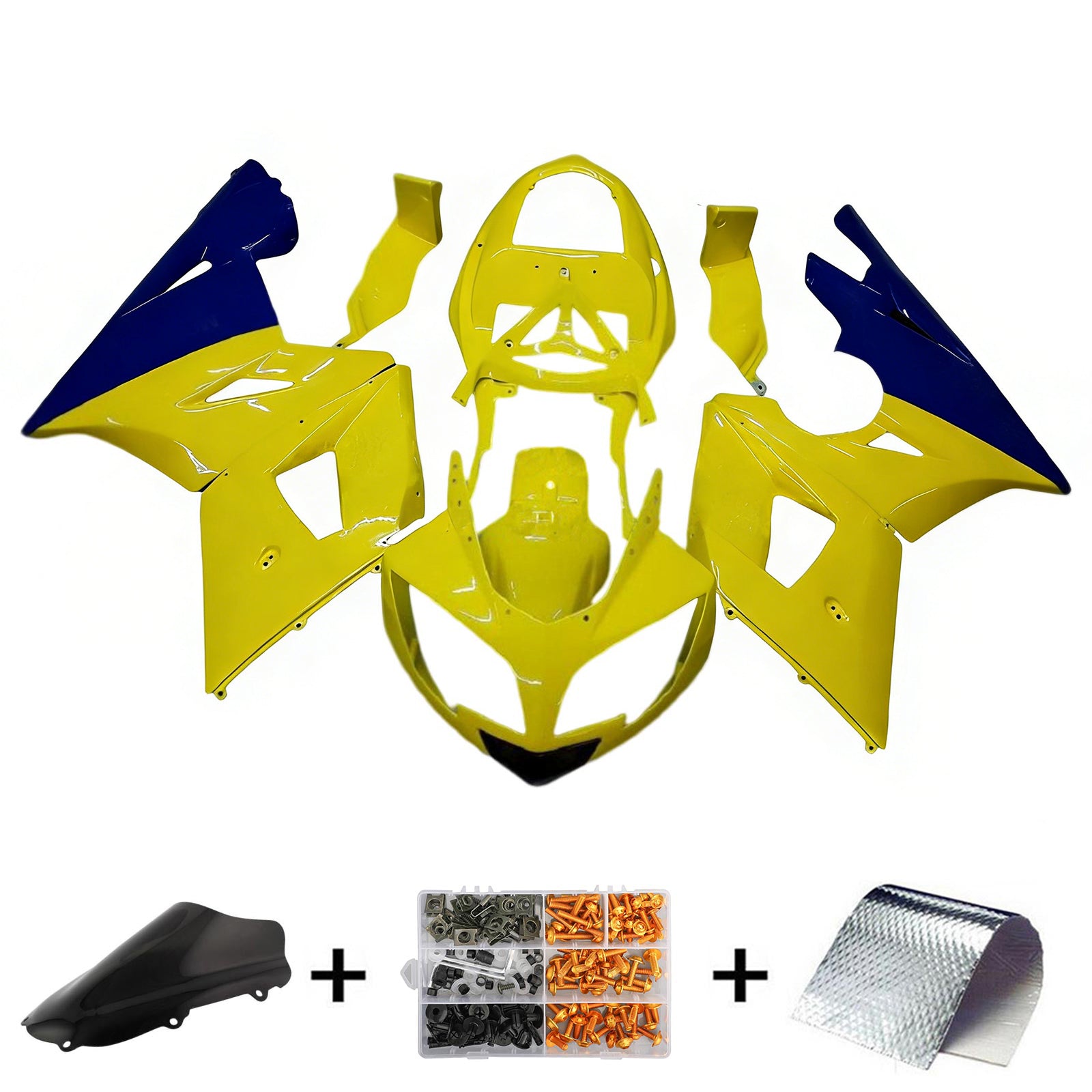 Amotopart 2002-2005 Triumph Daytona 600 650 Yellow&Blue Fairing Kit