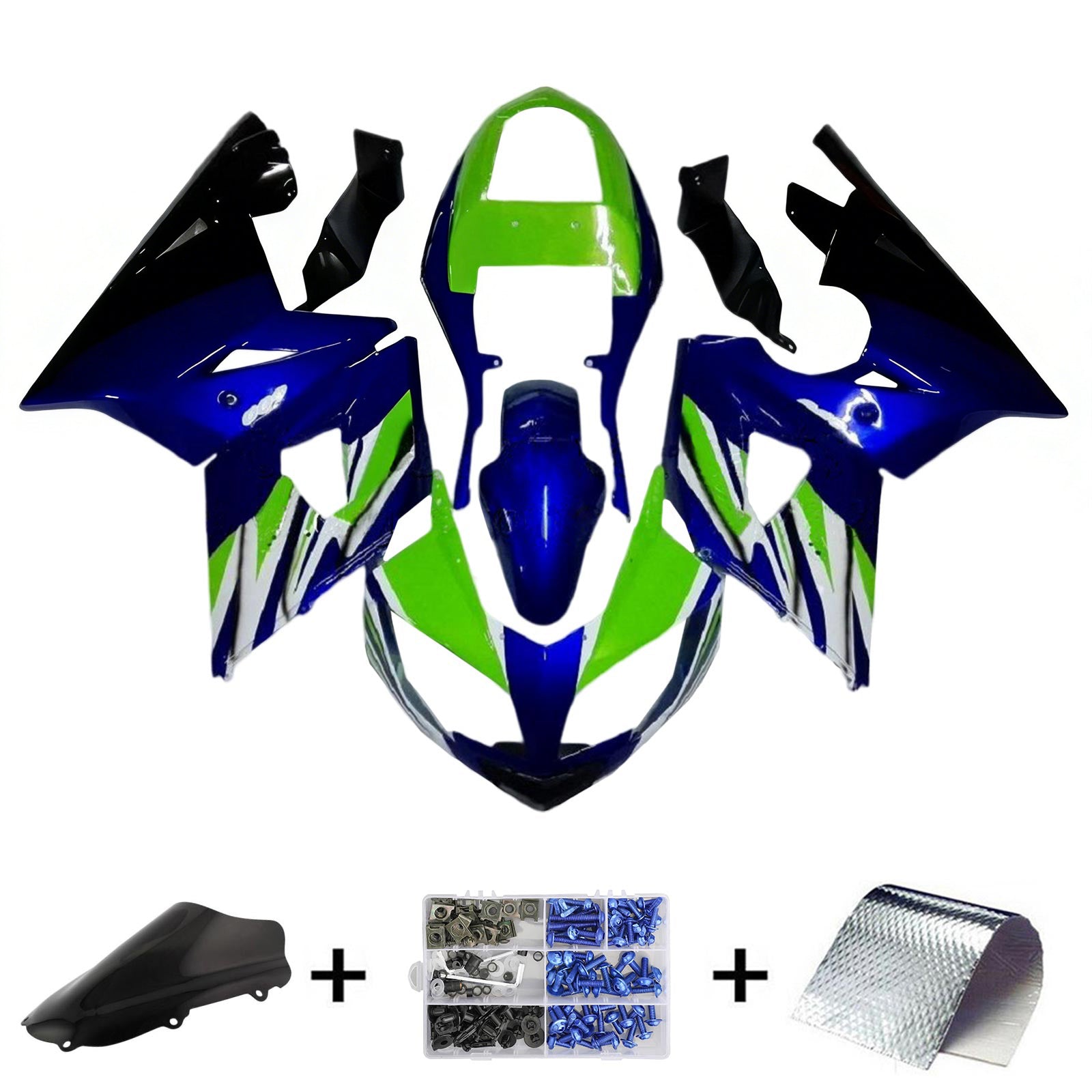 Amotopart 2002-2005 Triumph Daytona 600 650 Blue&Green Fairing Kit
