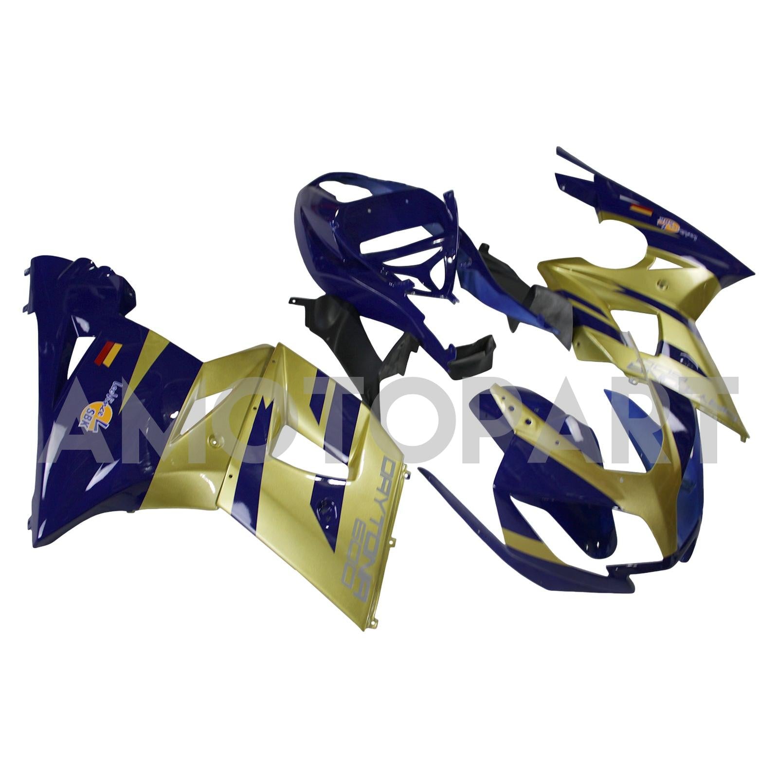 Amotopart 2002-2005 Triumph Daytona 600 650 Gold&Blue Fairing Kit