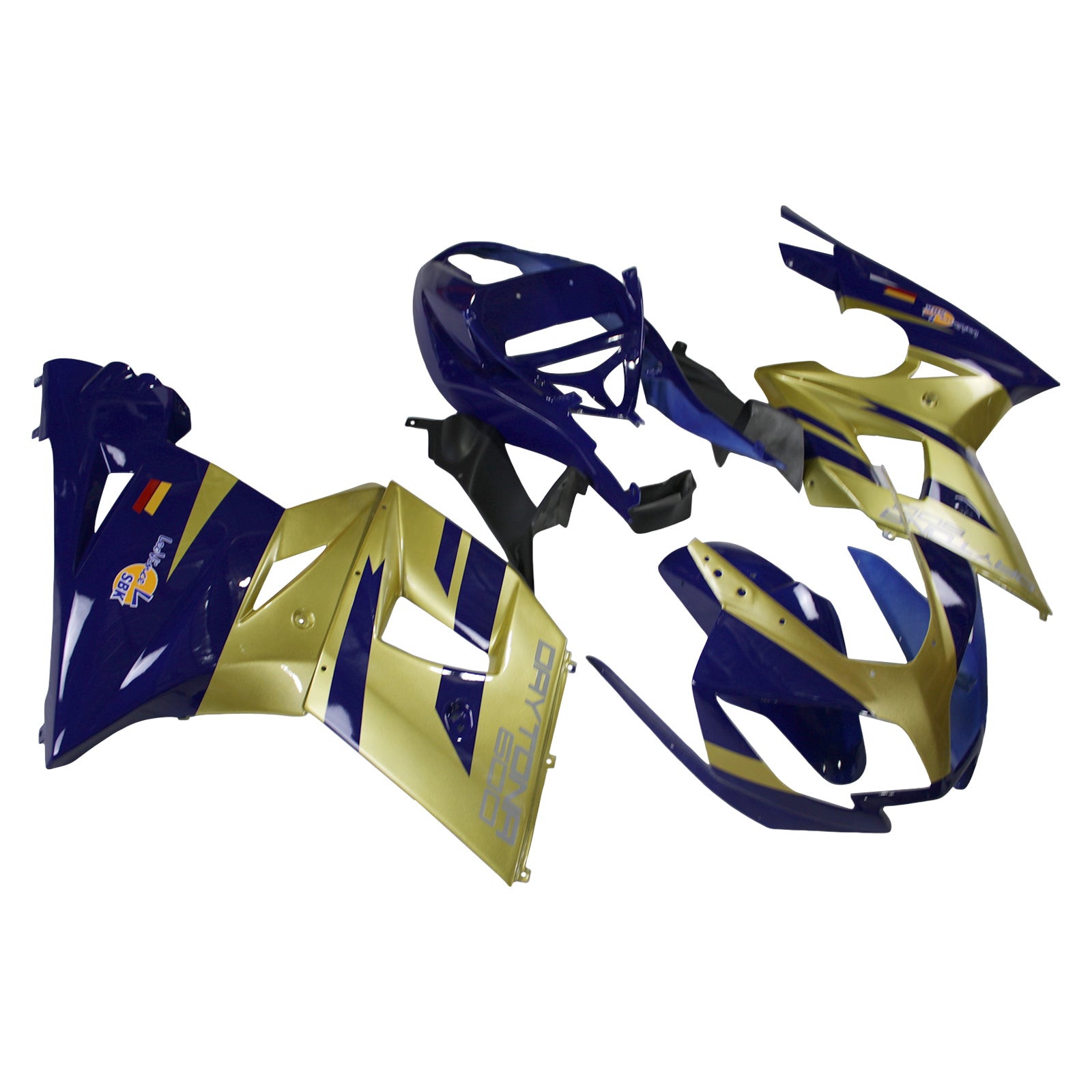 Amotopart 2002-2005 Triumph Daytona 600 650 Gold&amp;Blue Verkleidungsset