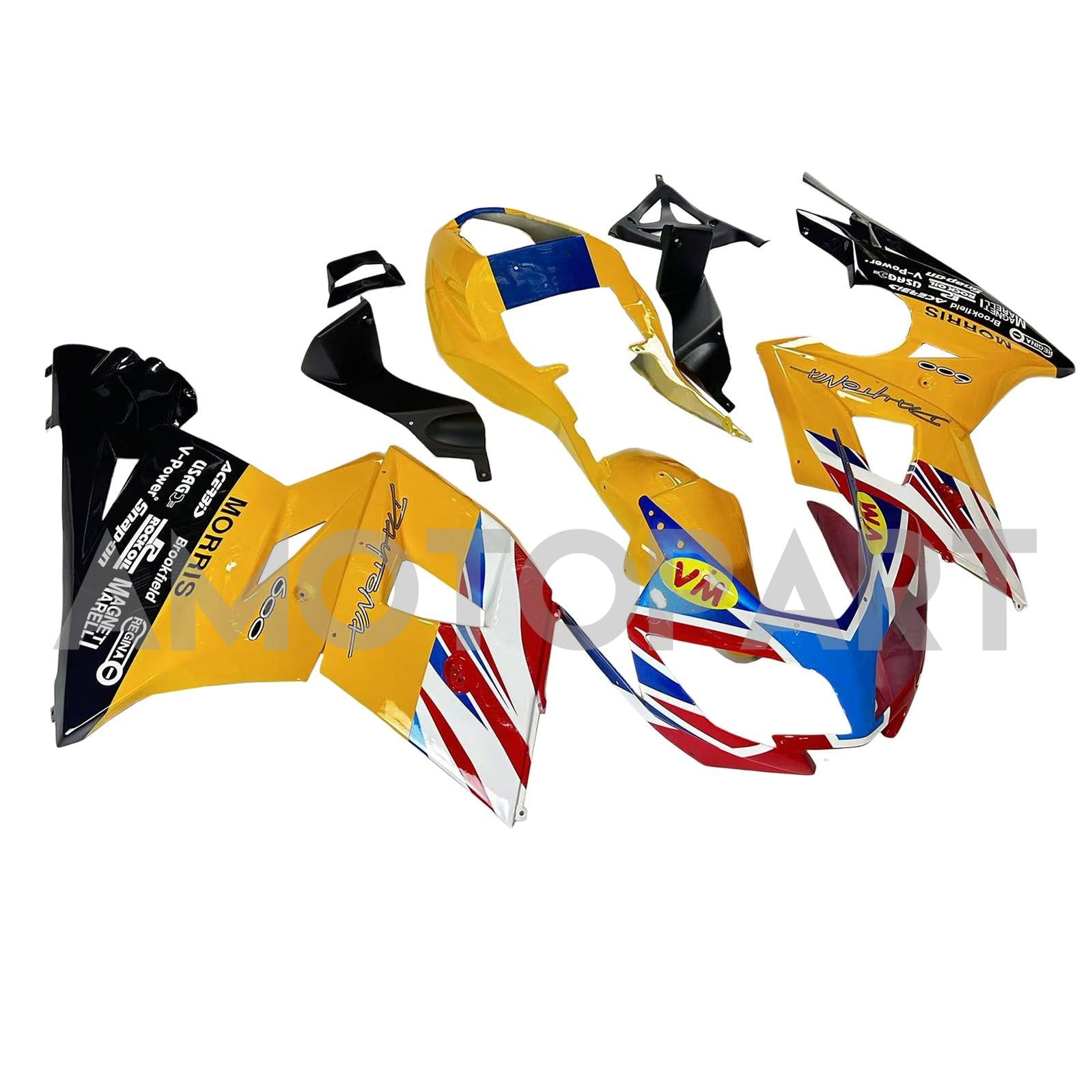 Amotopart 2002-2005 Triumph Daytona 600 650 gul med flaggmässa kit