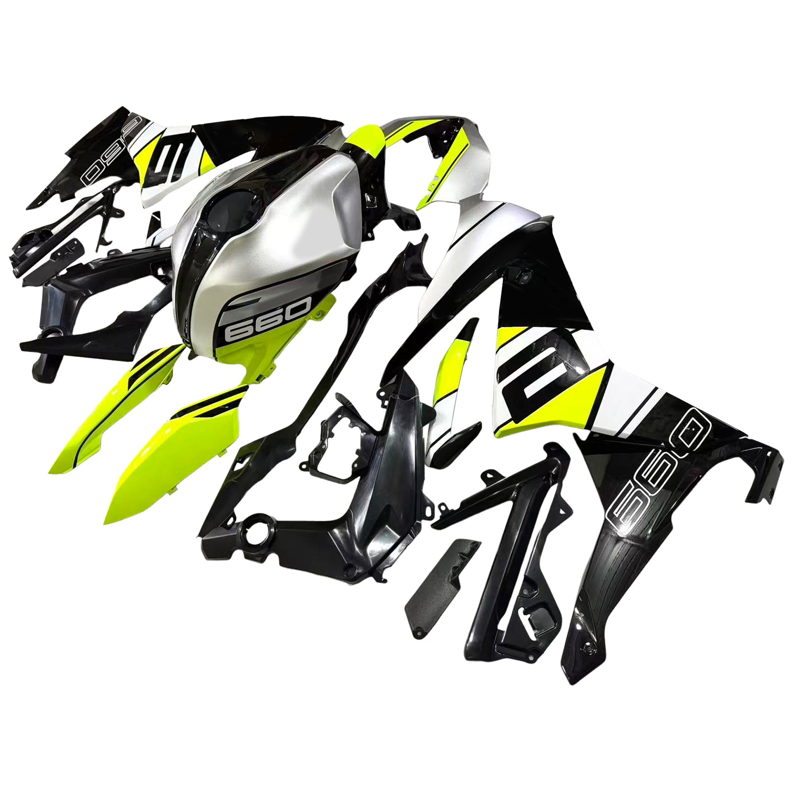 Amotopart 2024-2025 Kit carena Triumph Daytona 660 Nero Bianco Giallo