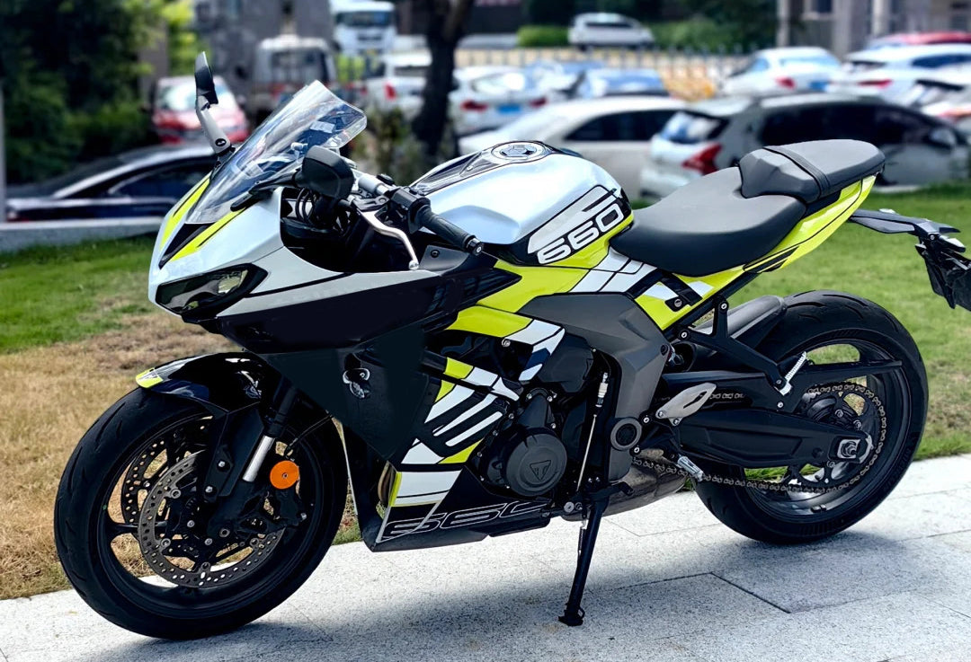 Amotopart 2024-2025 Triumph Daytona 660 Black White Yellow Fairing Kit