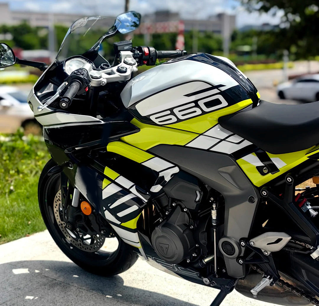 Amotopart 2024-2025 Kit carena Triumph Daytona 660 Nero Bianco Giallo