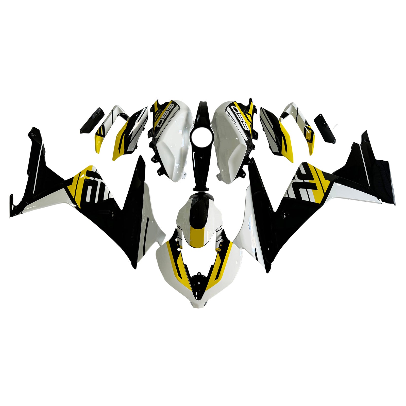 Amotopart 2024-2025 Triumph Daytona 660 Yellow Black White Fairing Kit