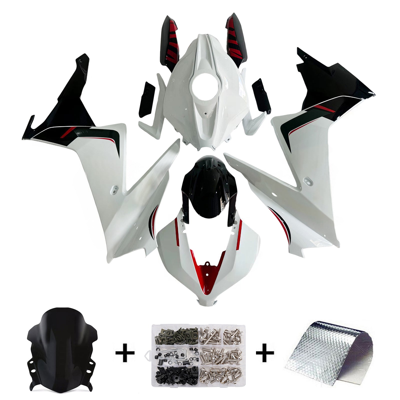 Amotopart 2024-2025 Triumph Daytona 660 Red Black White Fairing Kit