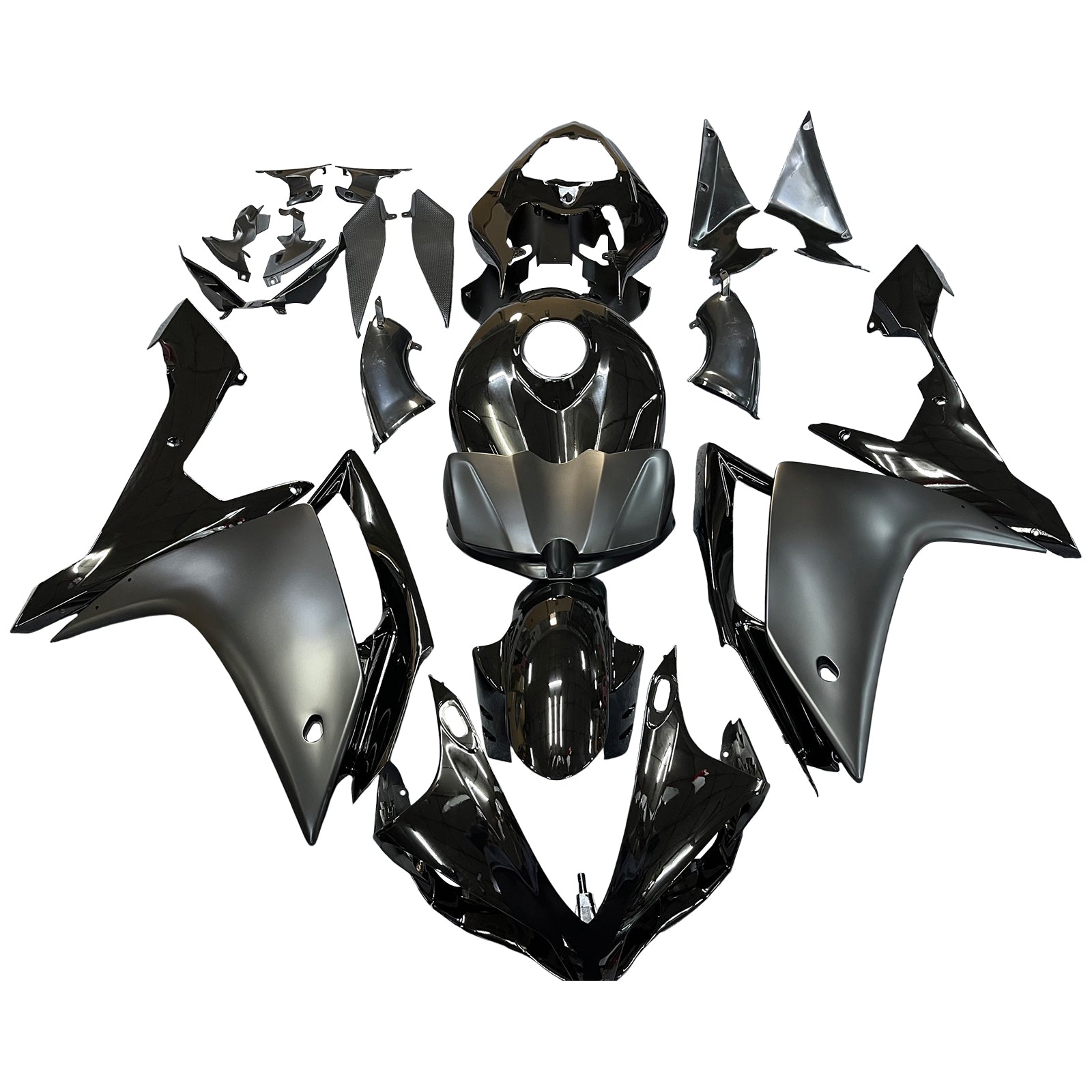 Amotopart 2007-2008 Yamaha YZF R1 Fairing Gloss Matt Black Kit