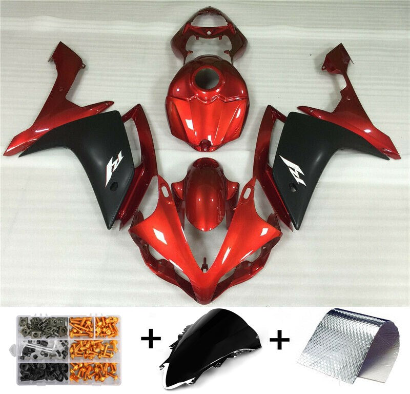 Amotopart 2006-2007 Yamaha  YZF R6 Fairing Red Black Fairing Kit