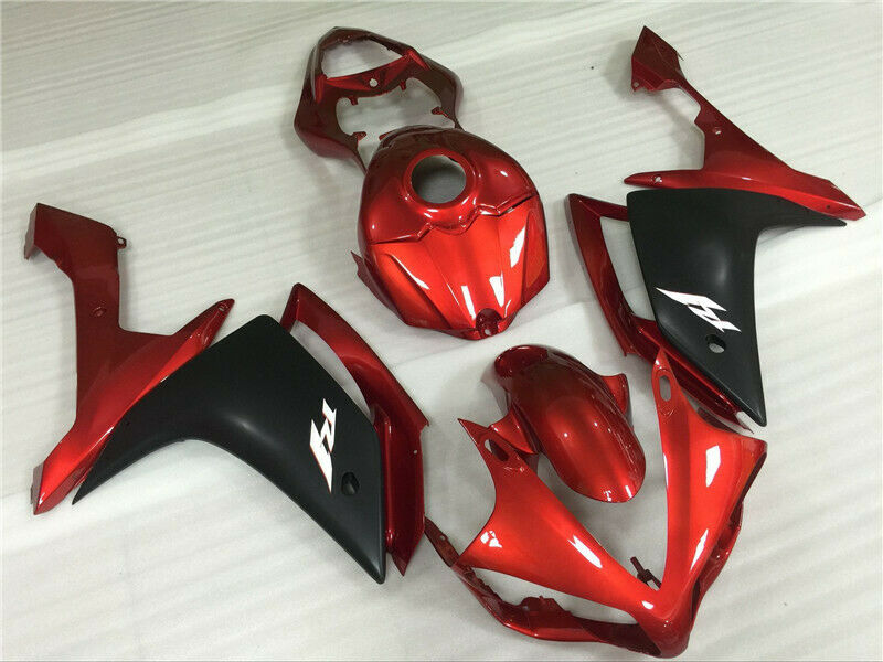 Amotopart 2006-2007 Yamaha YZF R6 Kit de carenado rojo negro