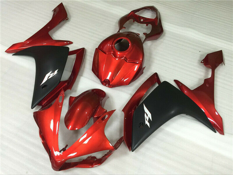 Amotopart 2006–2007 Yamaha YZF R6 Verkleidung, rot-schwarzes Verkleidungsset