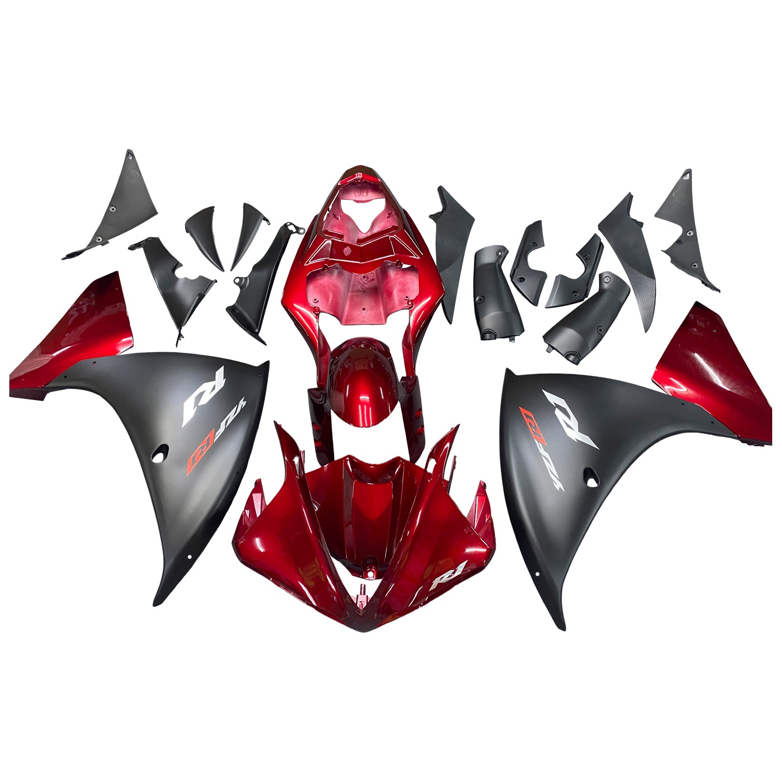 Amotopart 2009-2011 YZF R1 Yamaha Fairing Red Black Kit