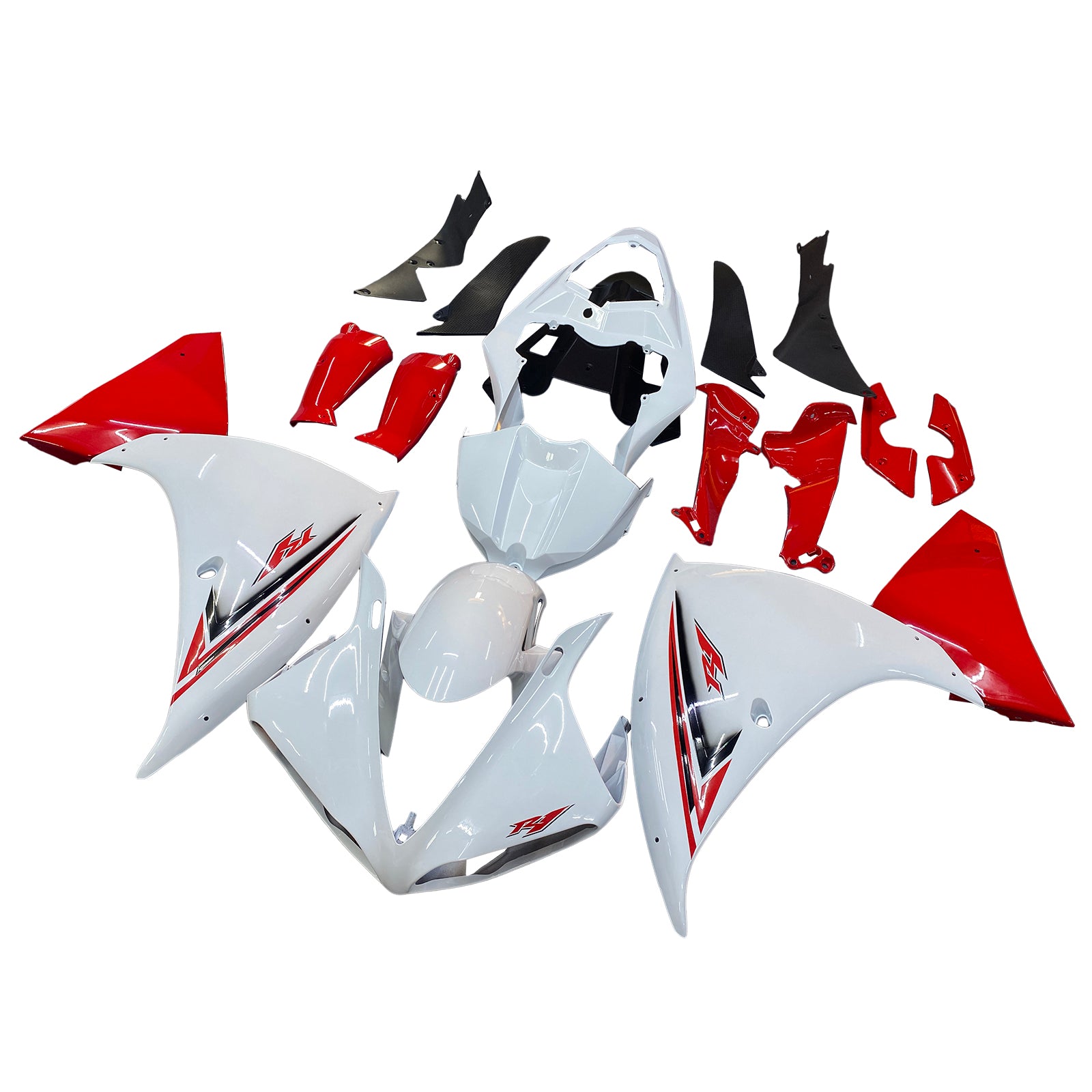 Amotopart 2009-2011 Kit de carénage Yamaha YZF R1 rouge blanc