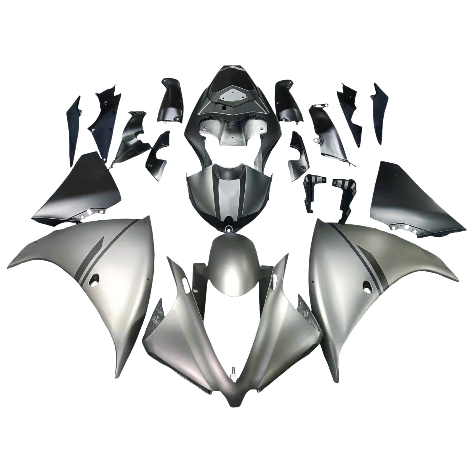 Amotopart 2012-2014 YZF R1 Yamaha Fairing Grey Black Kit