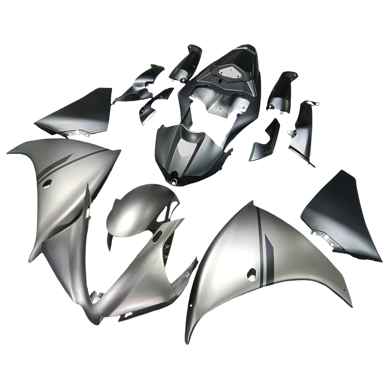 Amotopart 2012-2014 YZF R1 Yamaha Fairing Grey Black Kit