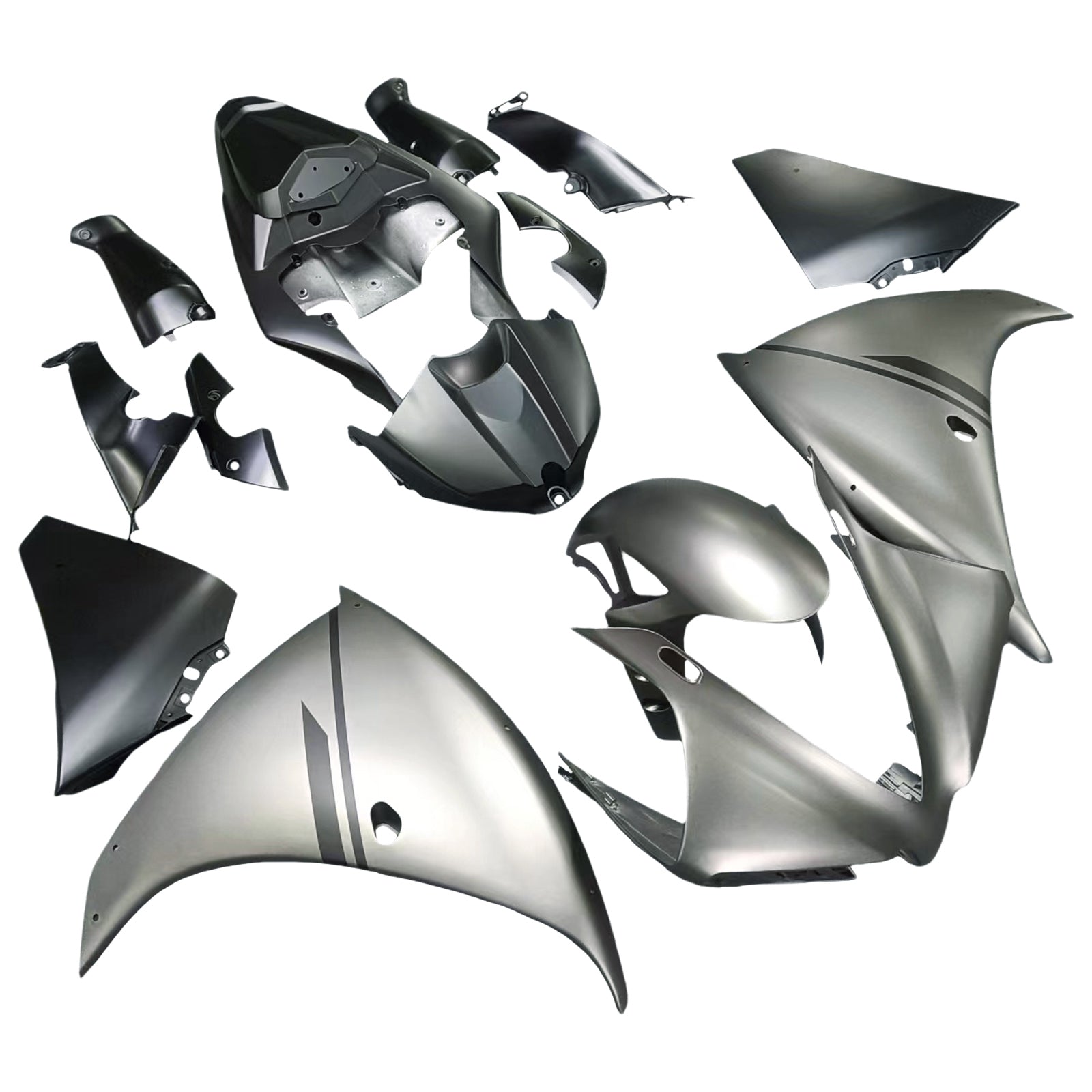 Amotopart 2012-2014 YZF R1 Yamaha Fairing Grey Black Kit