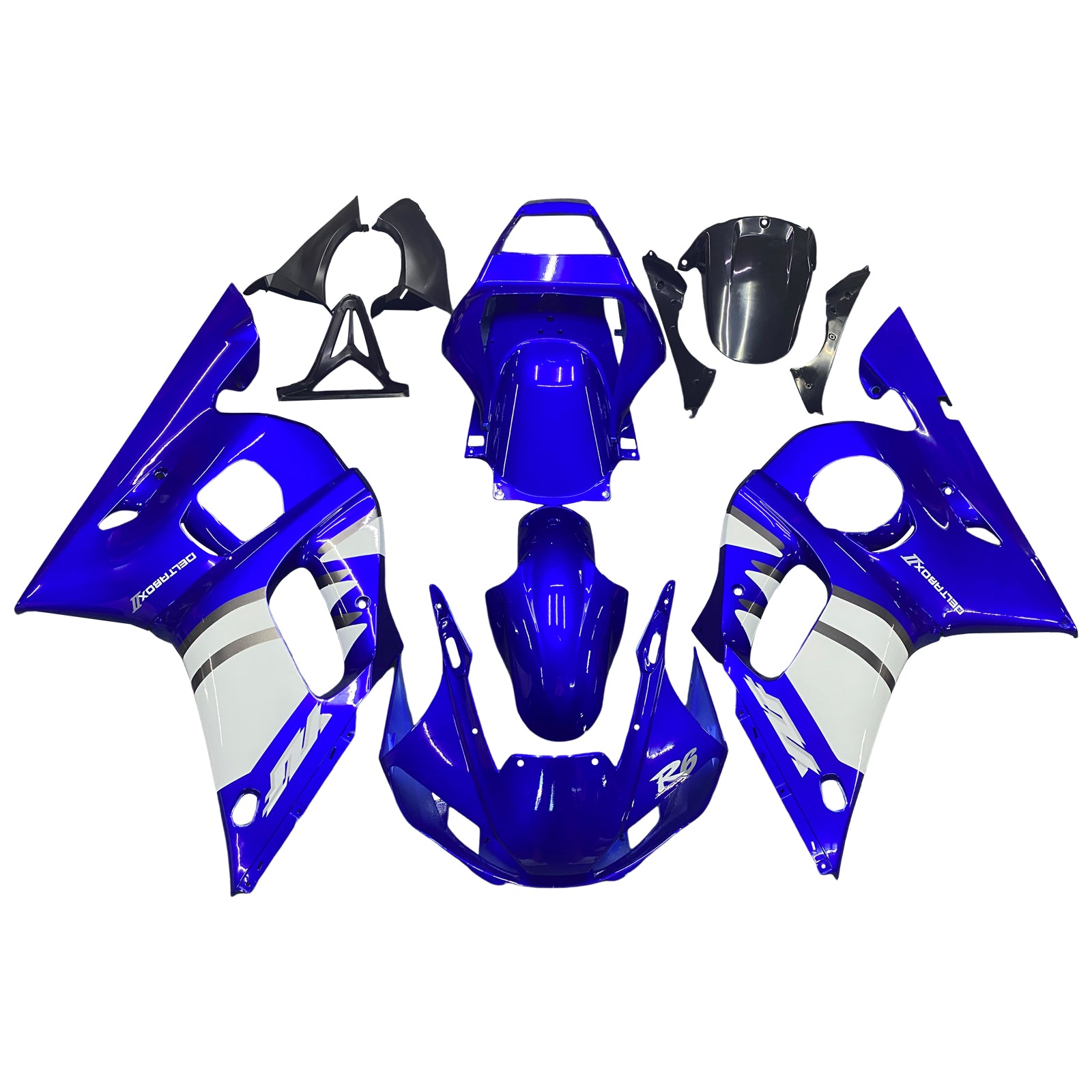 Amotopart 1998-2002 Yamaha YZF R6 Fairing Blue White Fairing Kit