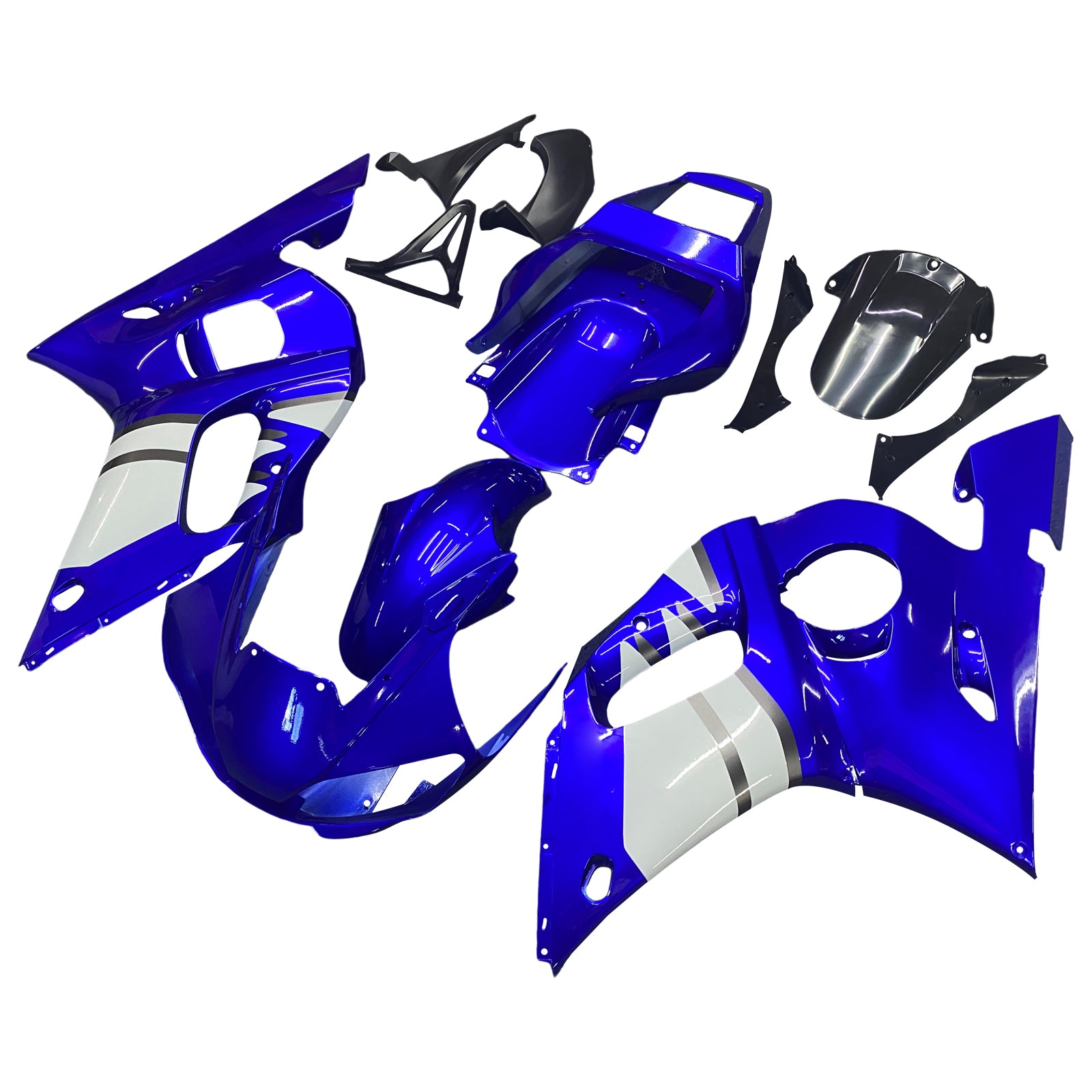 Amotopart 1998-2002 Yamaha Yzf R6 Fairring Blue White Fairring Kit