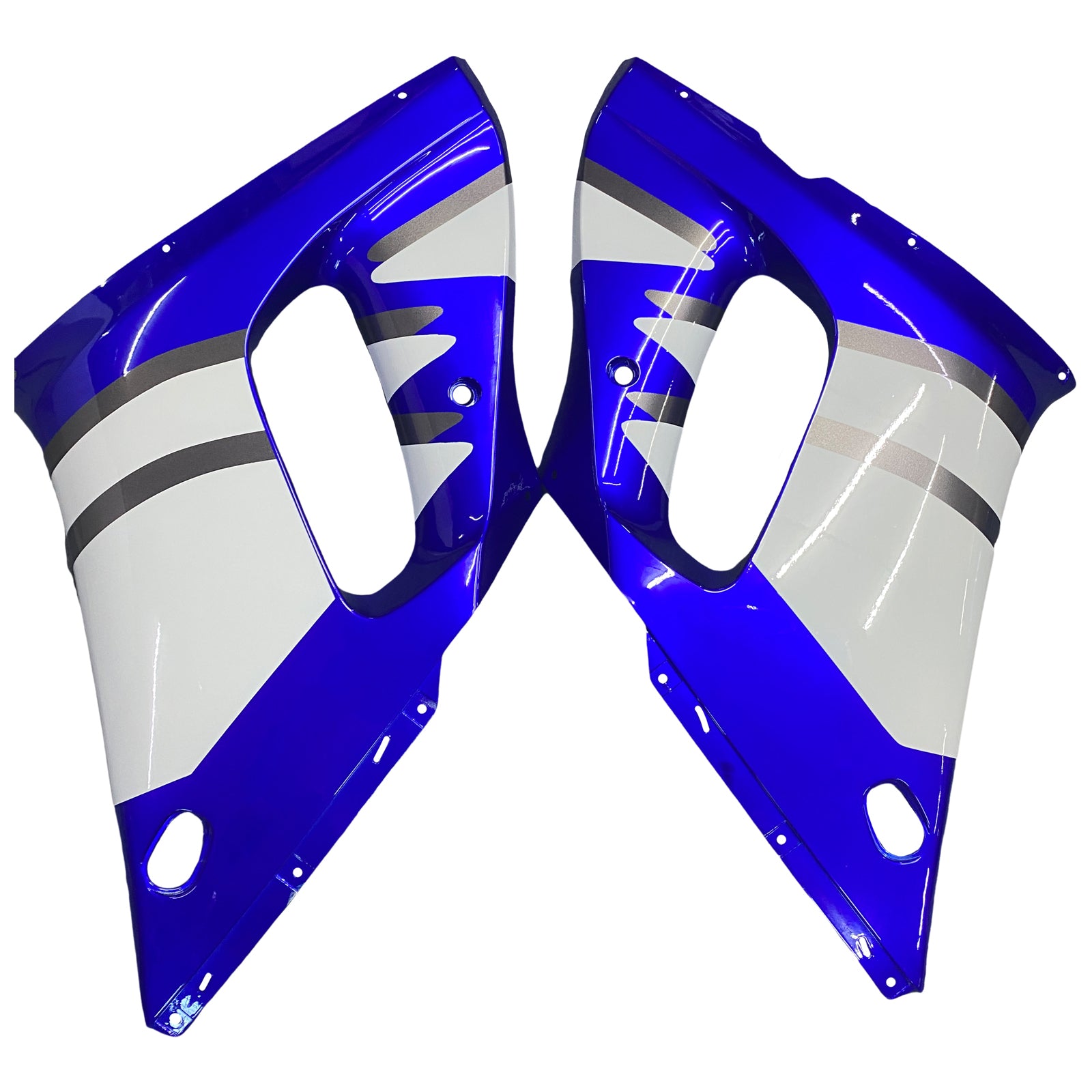 Amotopart 1998-2002 Yamaha Yzf R6 Fairring Blue White Fairring Kit