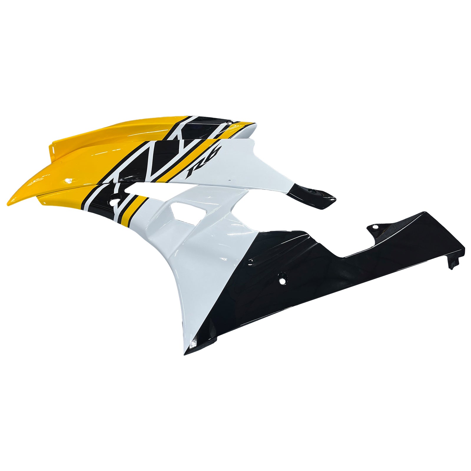 Amotopart 2006 2007 Yamaha YZF-R6 Kit de carenado amarillo blanco