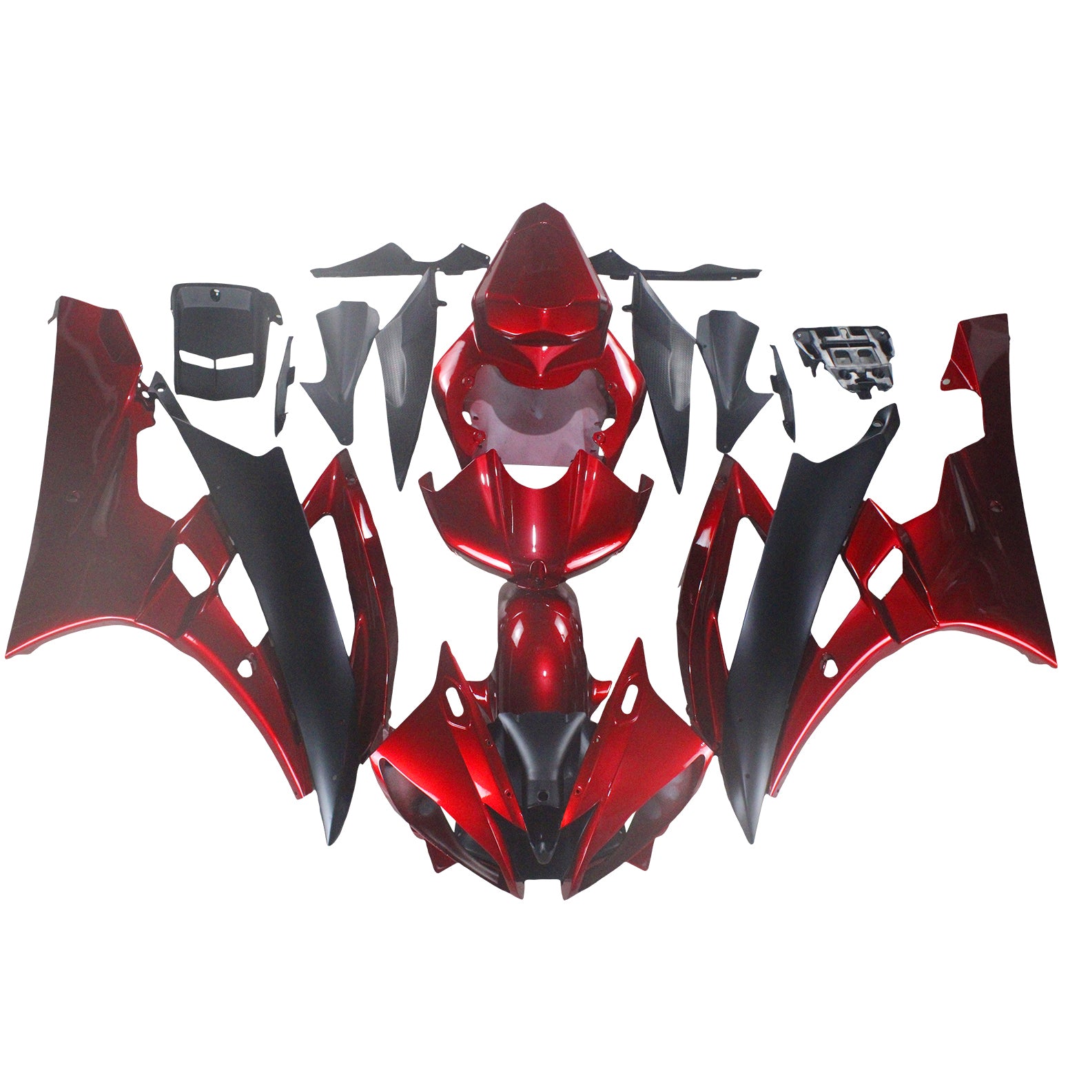 Amotopart 2006-2007 Yamaha  YZF R6 Fairing Red Black Fairing Kit