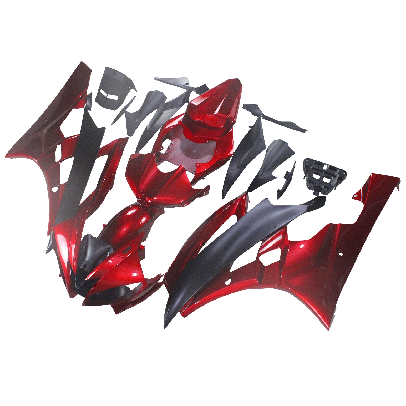 Amotopart 2006-2007 Yamaha  YZF R6 Fairing Red Black Fairing Kit