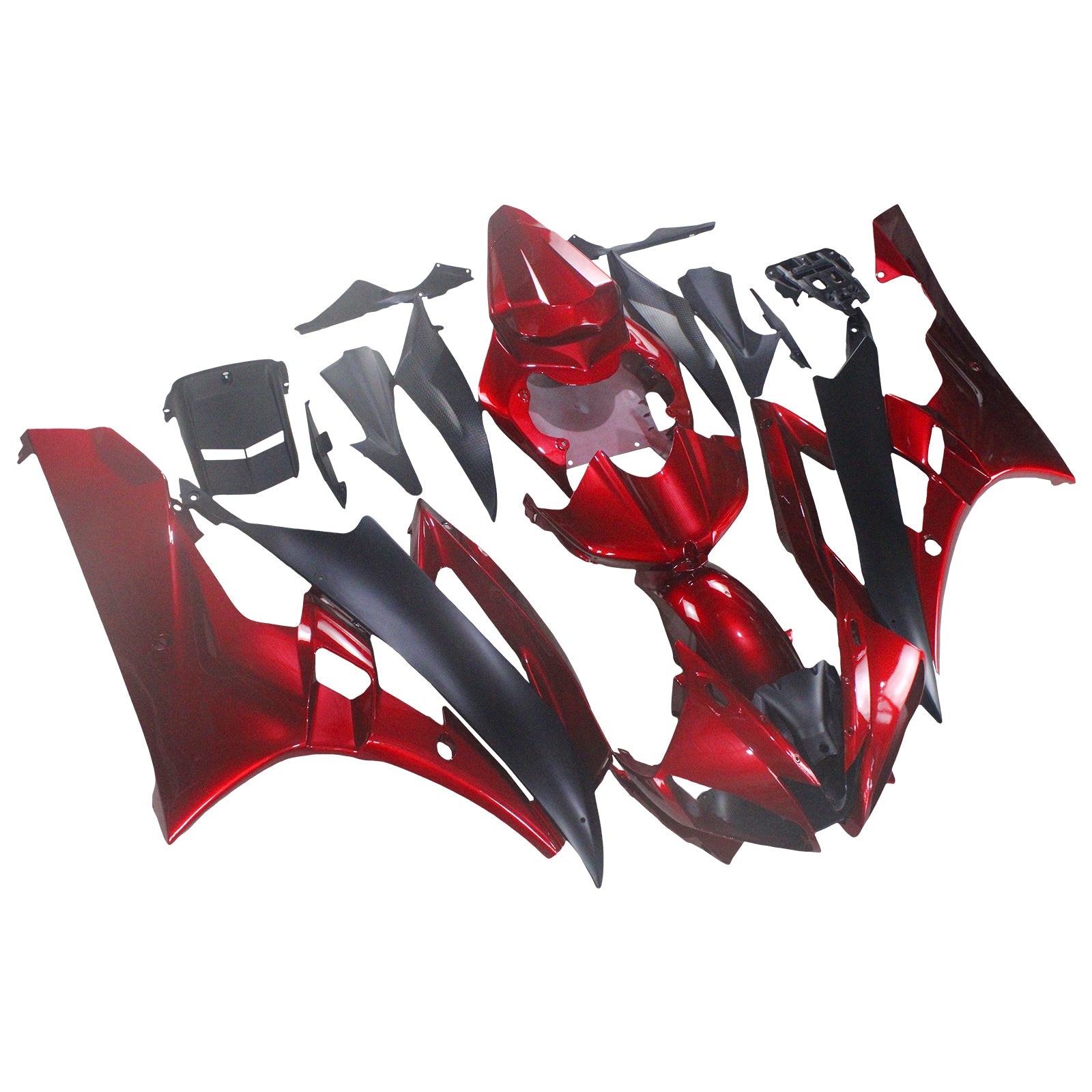 Amotopart 2006-2007 Yamaha  YZF R6 Fairing Red Black Fairing Kit