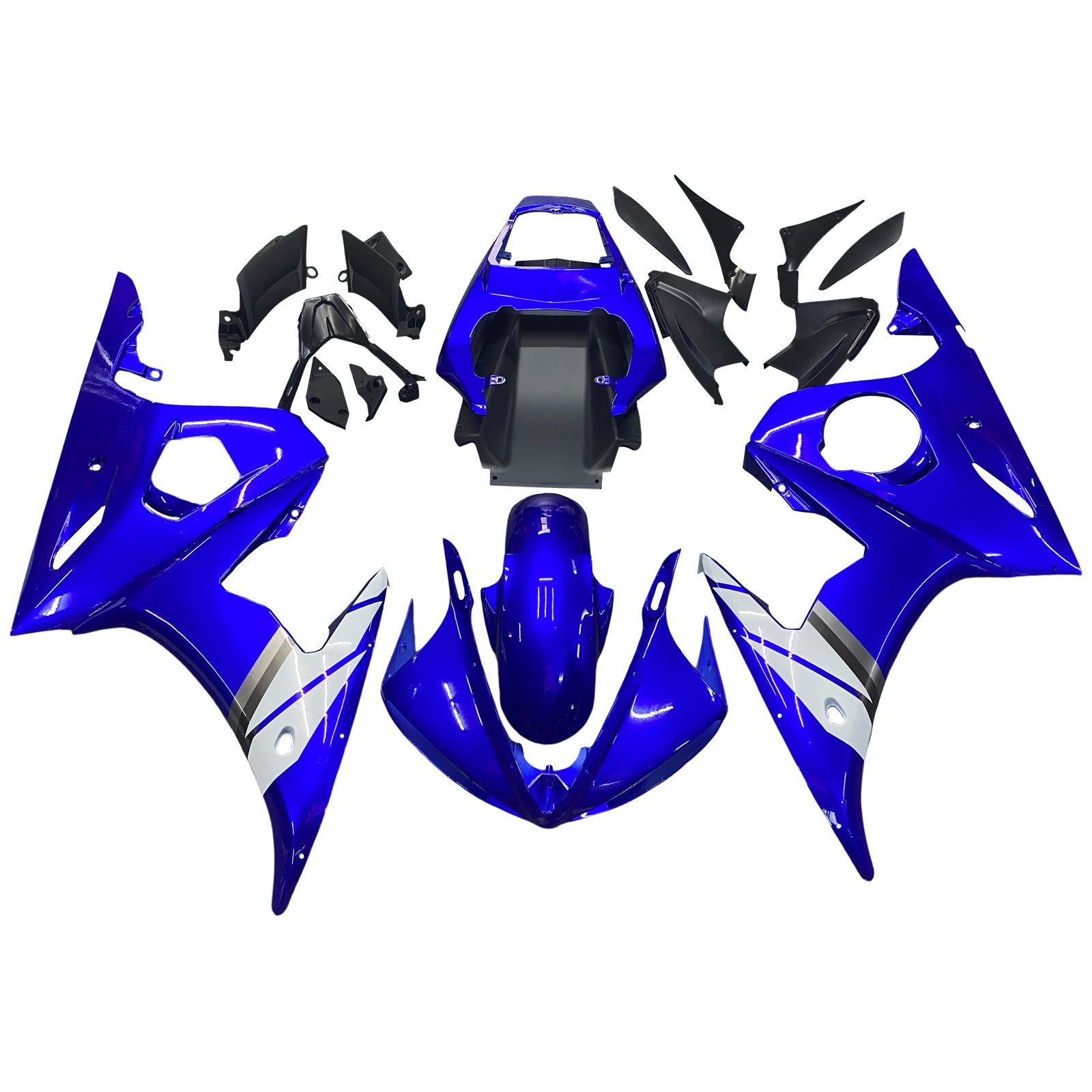 Amotopart 2003 2004 Yamaha YZF R6 Fairing Blue White Kit