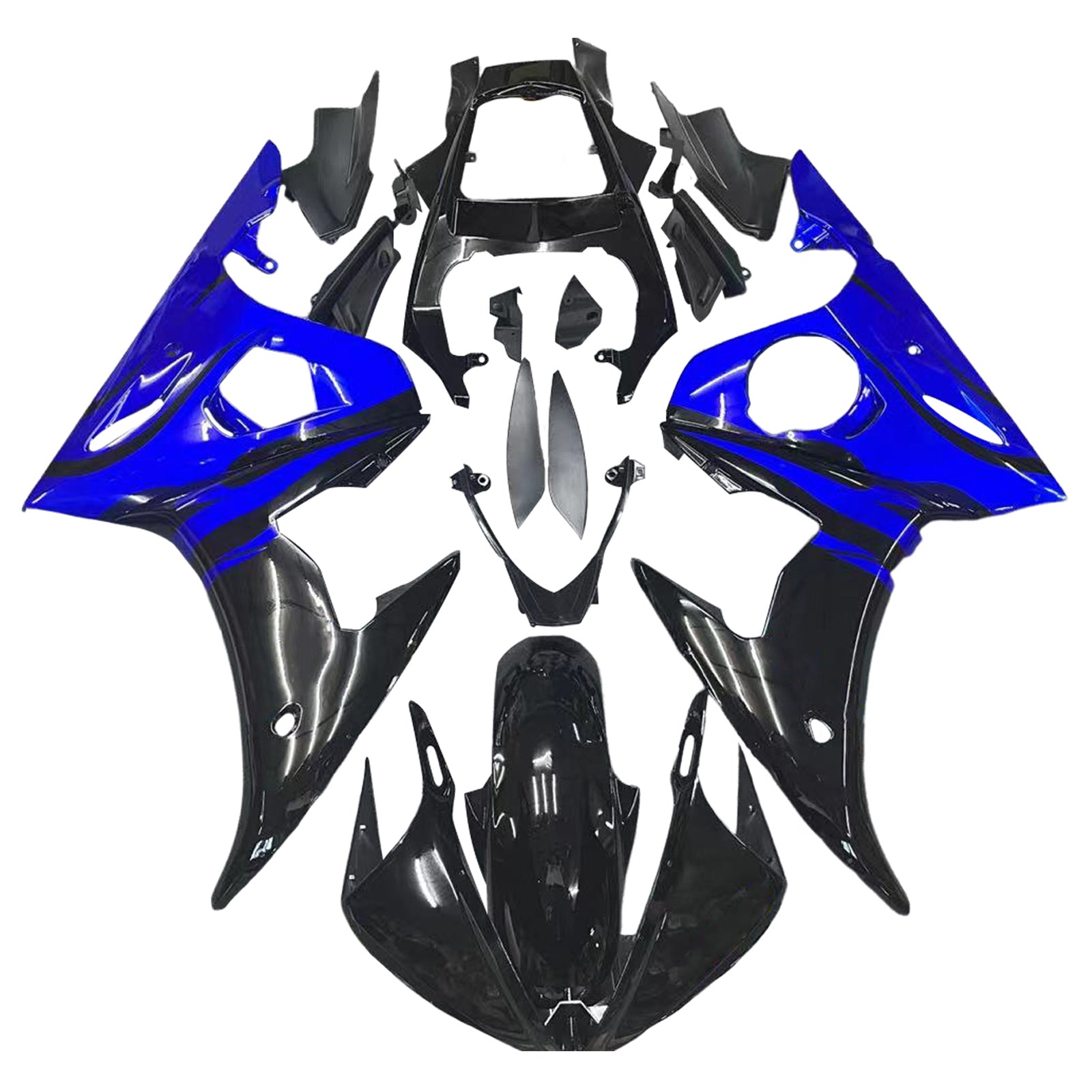 Amotopart 2003 2004 ヤマハ YZF R6 フェアリング ブルー ブラック キット