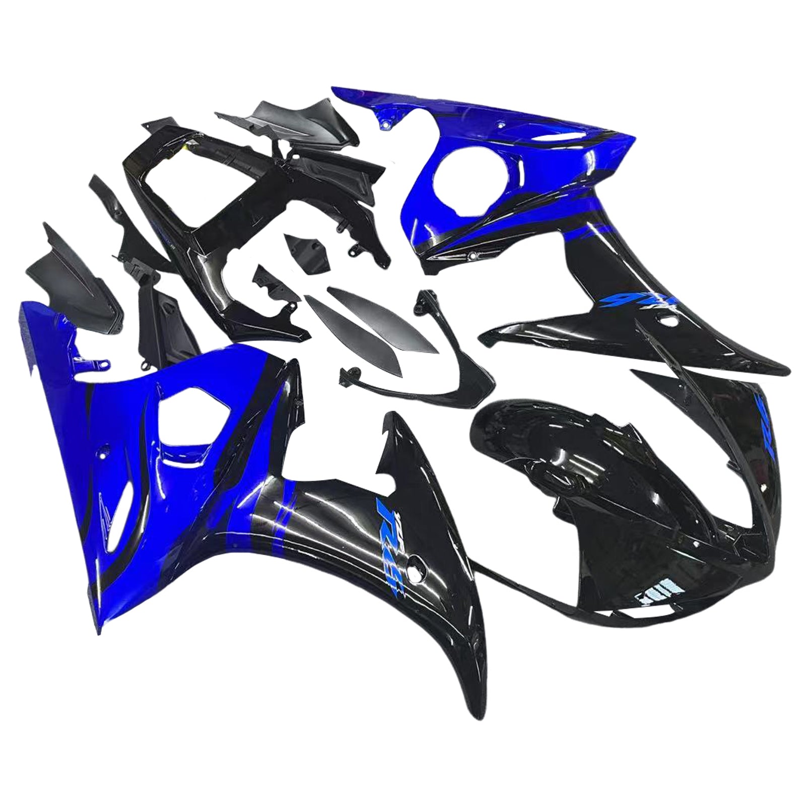 Amotopart 2003 2004 Yamaha YZF R6 Verkleidung Blau Schwarz Kit