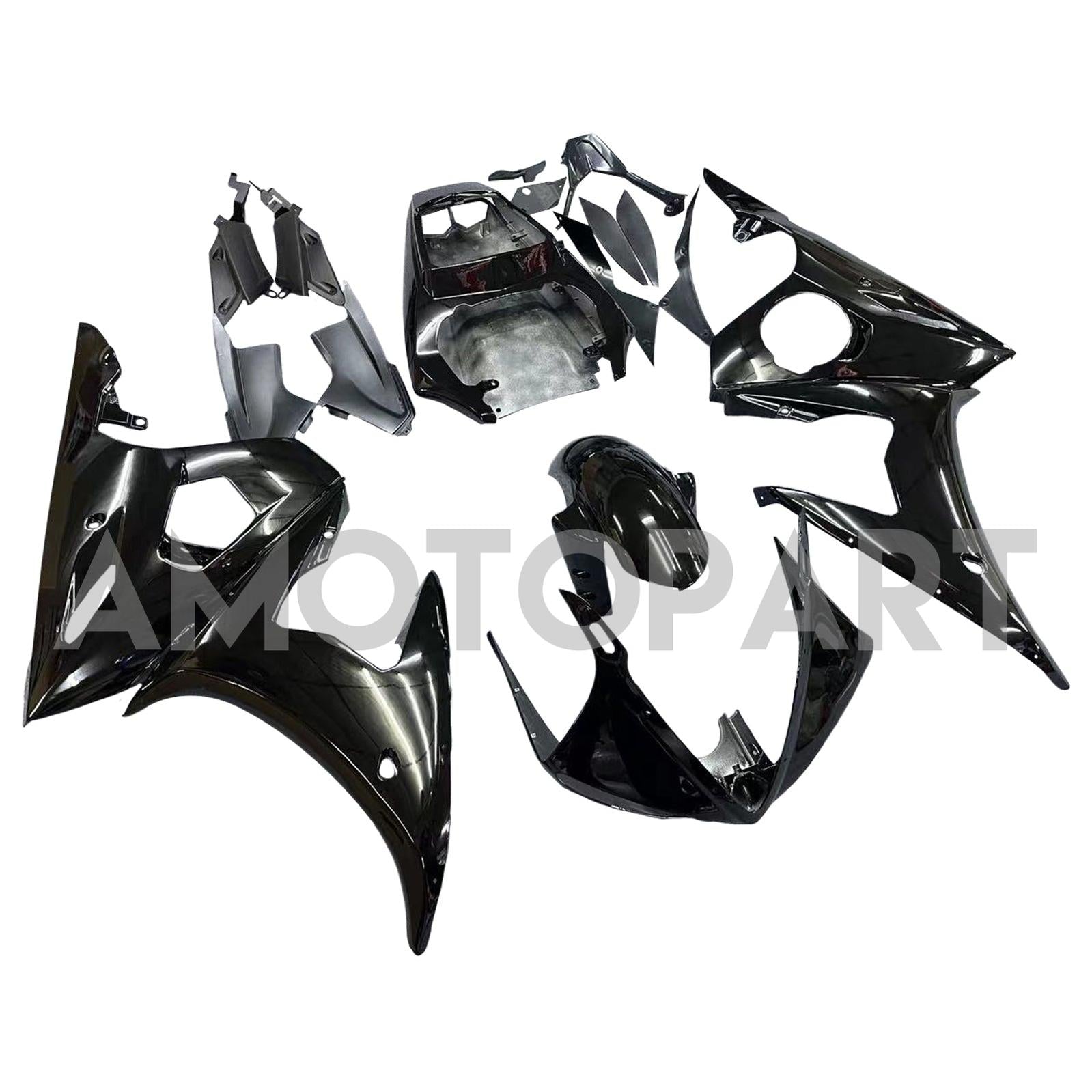Amotopart 2005 ヤマハ YZF R6 フェアリング グロス ブラック キット