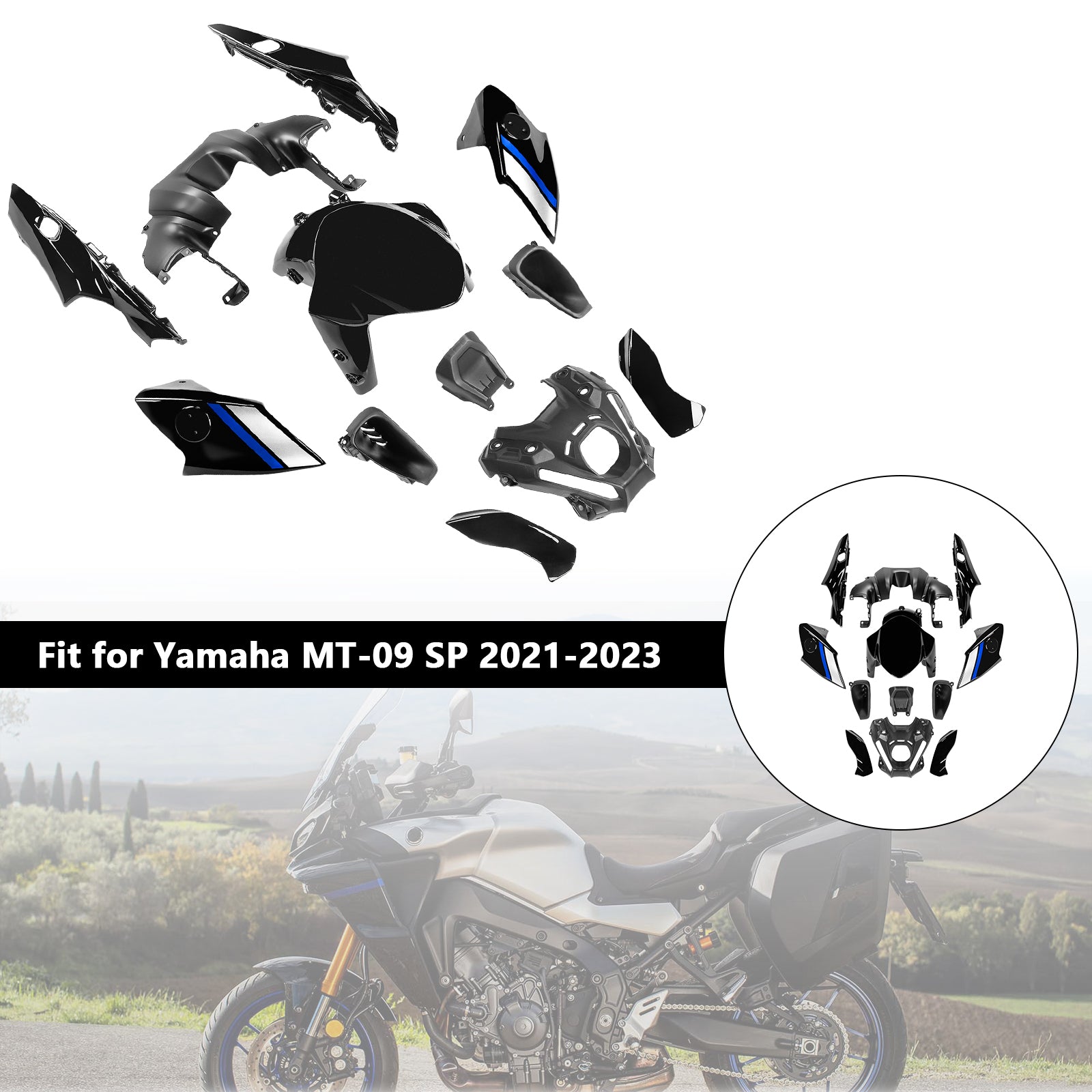 Amotopart 2021-2023 Yamaha MT 09 Fairing Kit