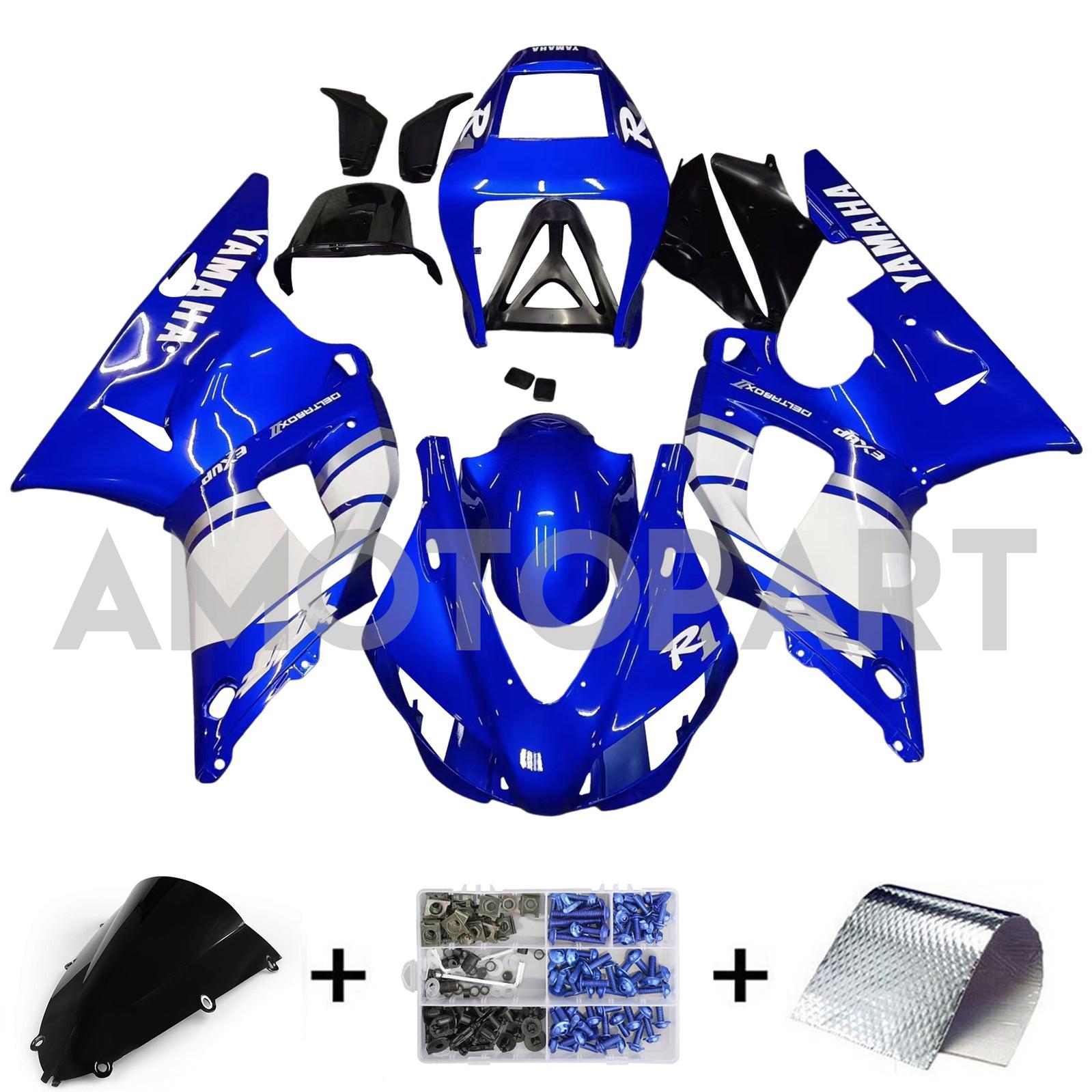 Amotopart 1998-1999 Yamaha R1 Fairing Blue Kit