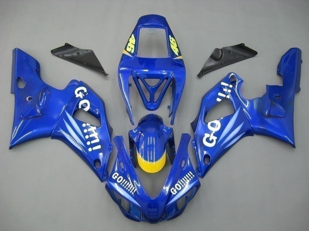 Amotopart 1998-1999 Yamaha YZF 1000 R1 Blue&White Logos Style1 Fairing Kit