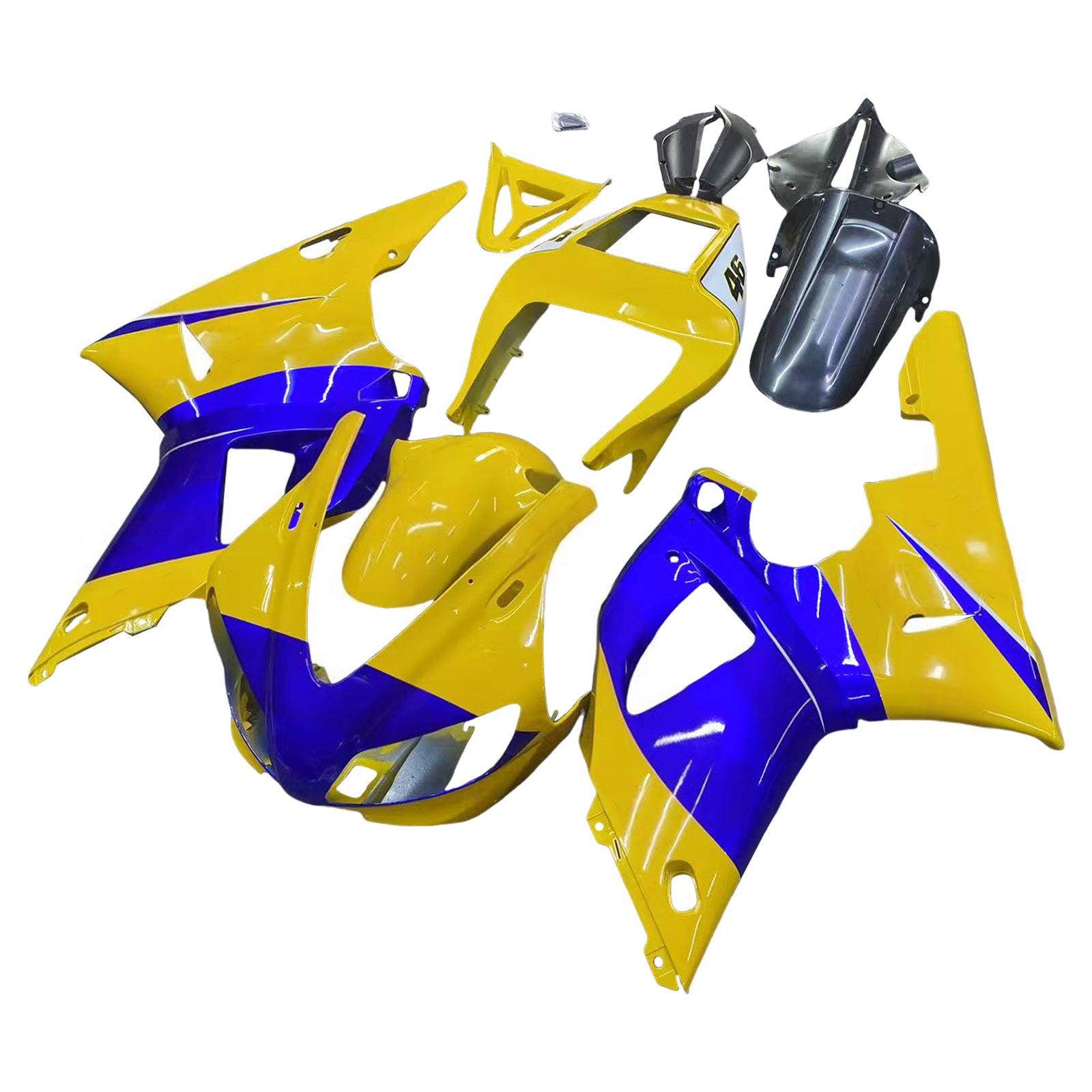Amotopart 1998-1999 Yamaha YZF 1000 R1 Yellow&Blue Fairing Kit