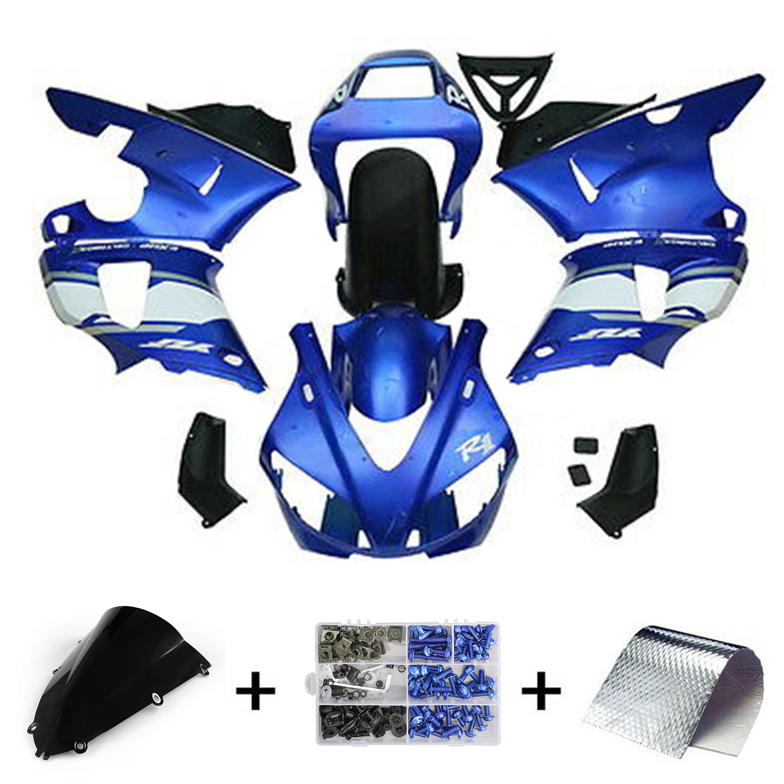 Amotopart 1998-1999 Yamaha YZF-R1 Blue Fairing Kit