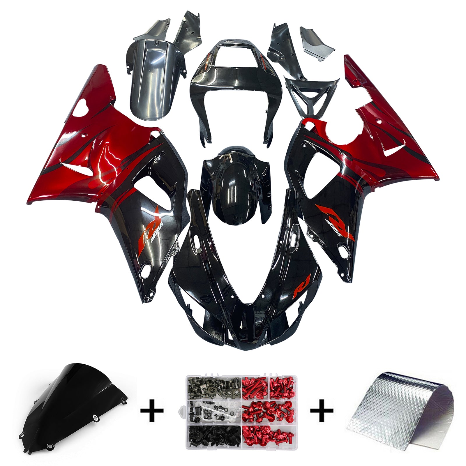 Kit carena nera Amotopart 1998-1999 Yamaha YZF R1