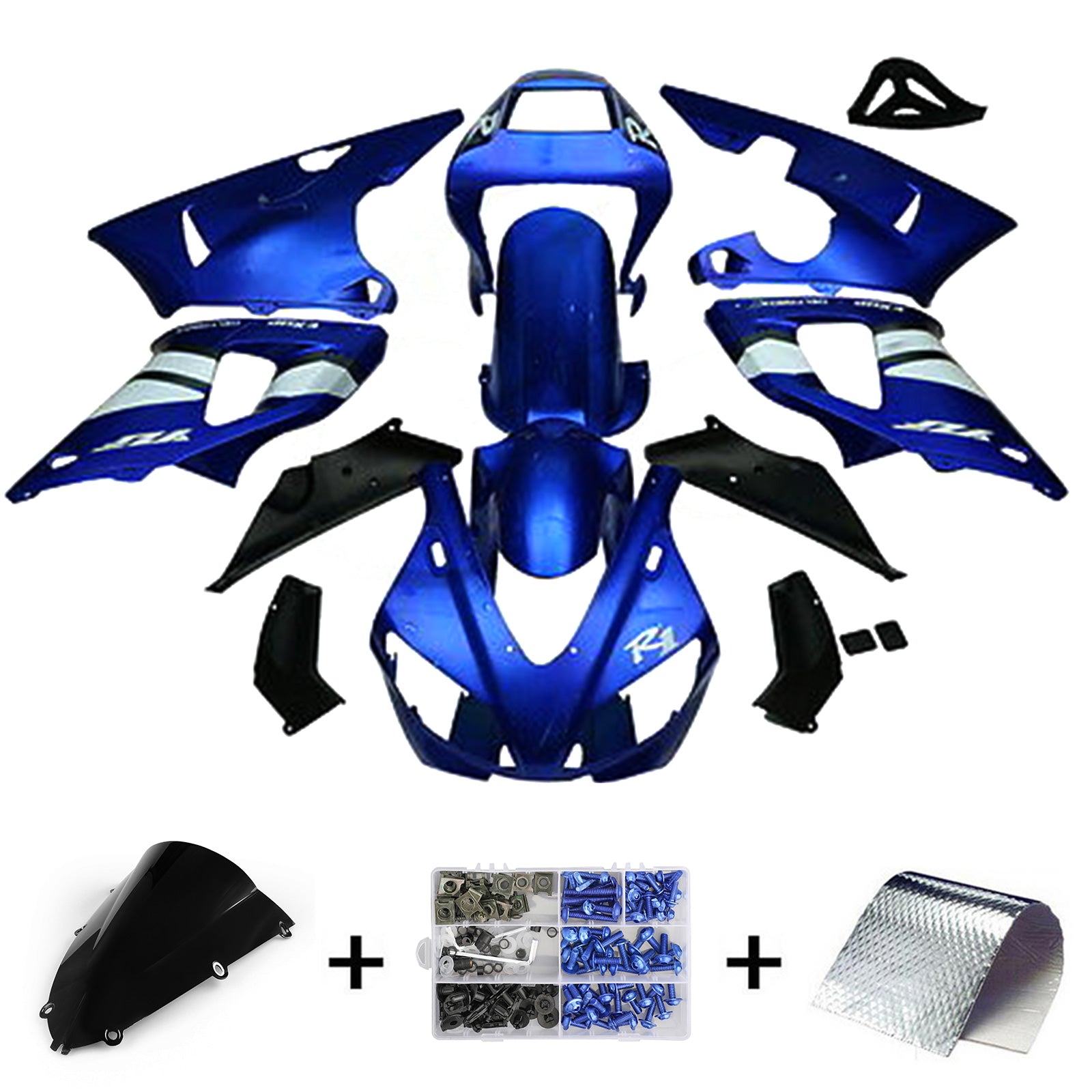 Amotopart 1998-1999 Yamaha YZF-R1 Blue Fairing Kit