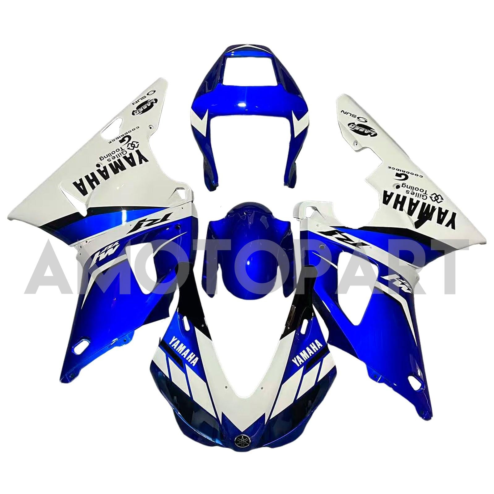 Amotopart Yamaha 1998-1999 YZF 1000 R1 Blue White Fairing Kit