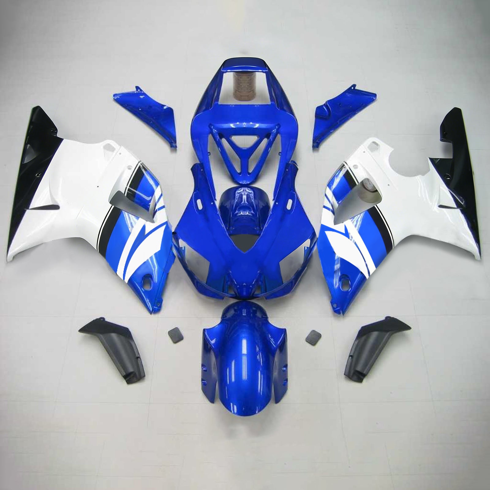 Amotopart Yamaha 1998-1999 YZF 1000 R1 White With Blue Fairing Kit