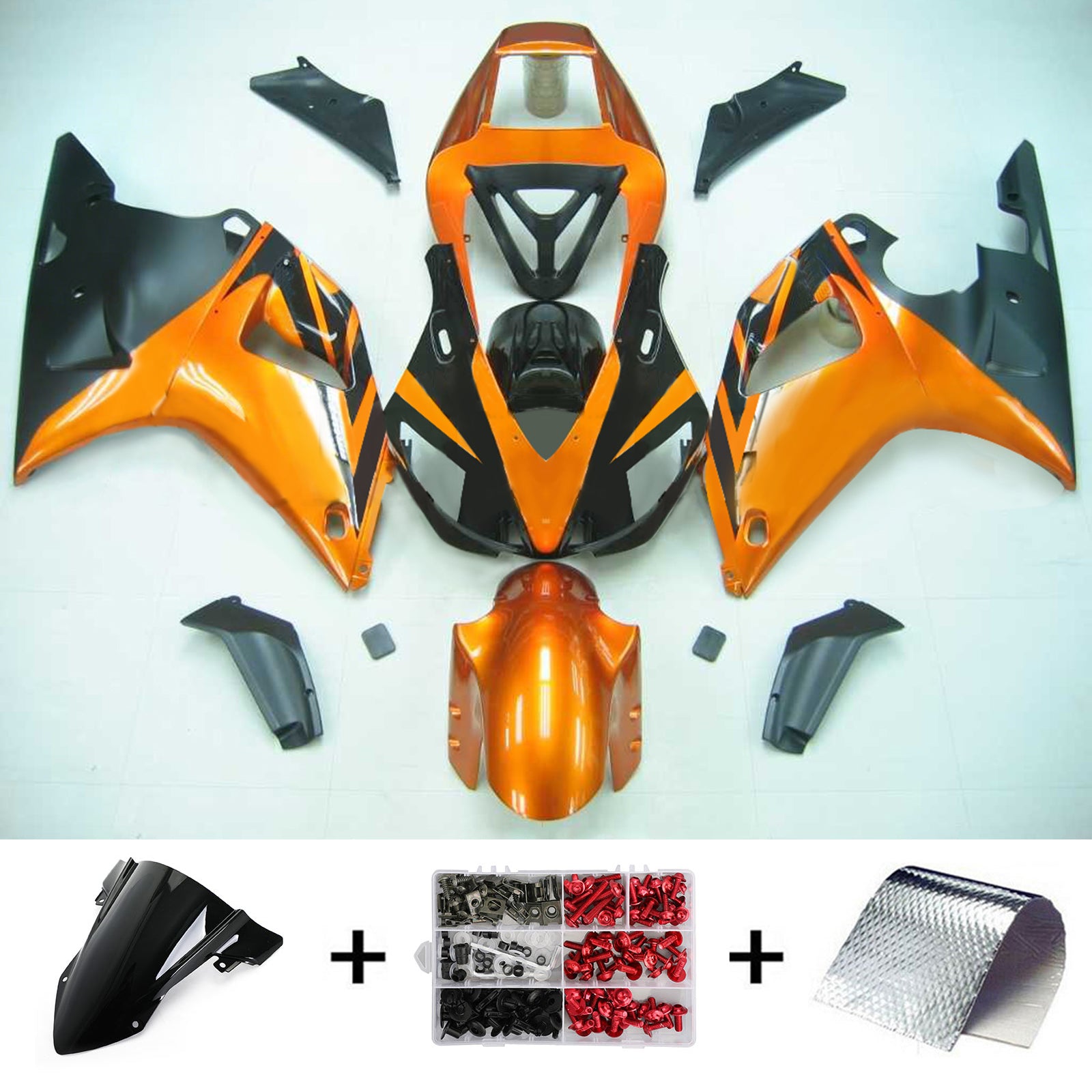 Amotopart Yamaha 1998-1999 YZF 1000 R1 Orange Black Fairing Kit