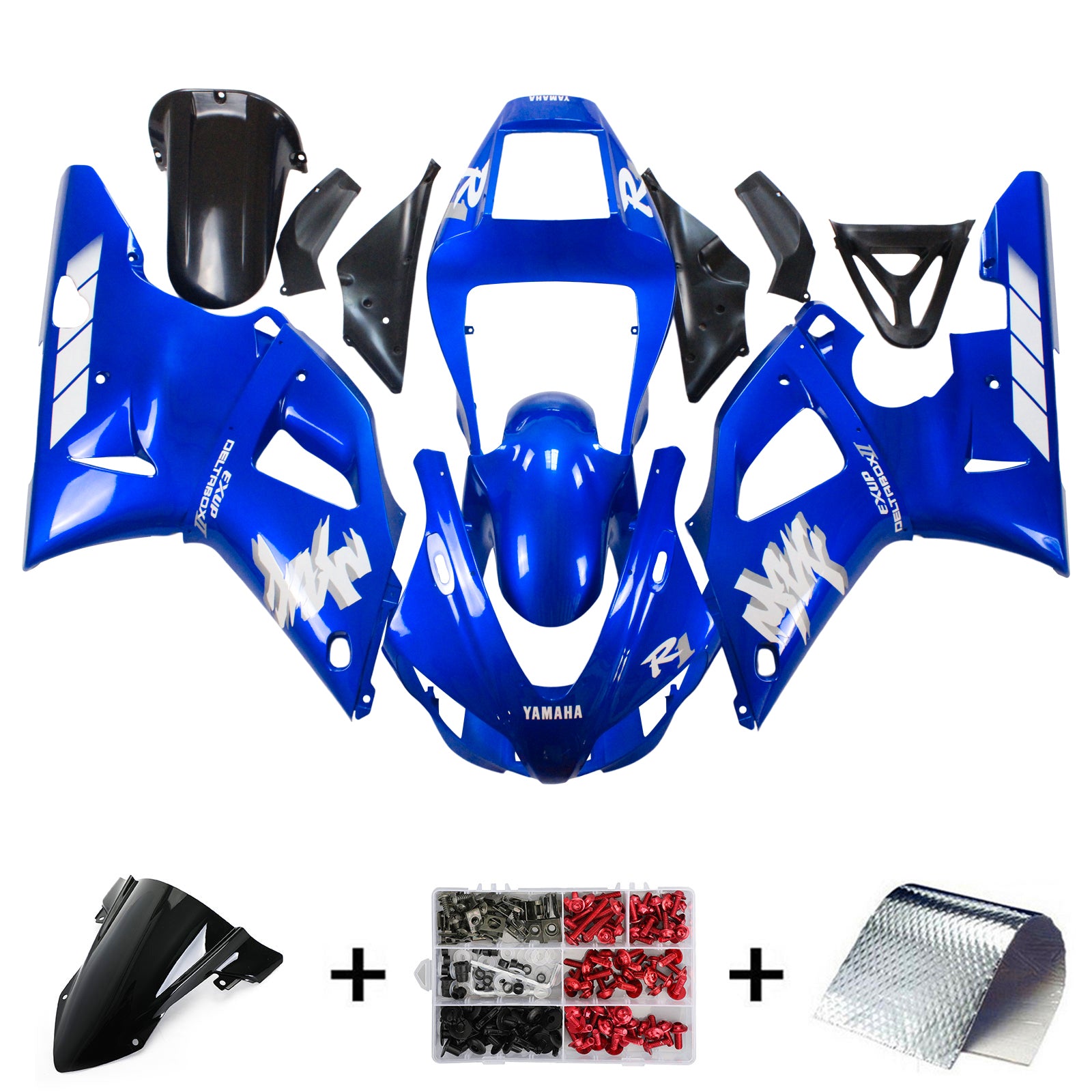 Blaues Verkleidungsset von Amotopart für Yamaha 1998–1999 YZF 1000 R1